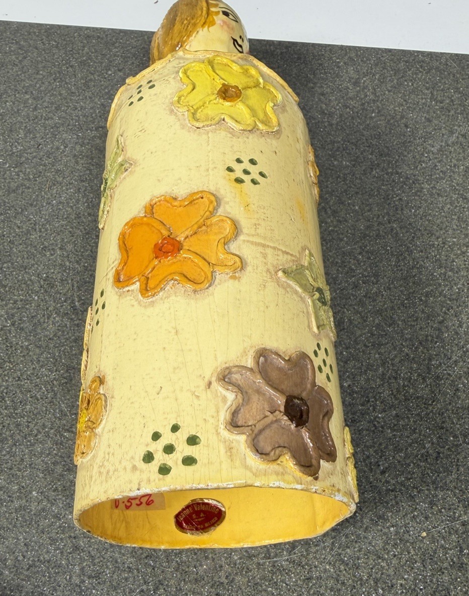 Rare Jeanne Valentine S.A. Handcrafted MCM Woman Florals, Paper Mache