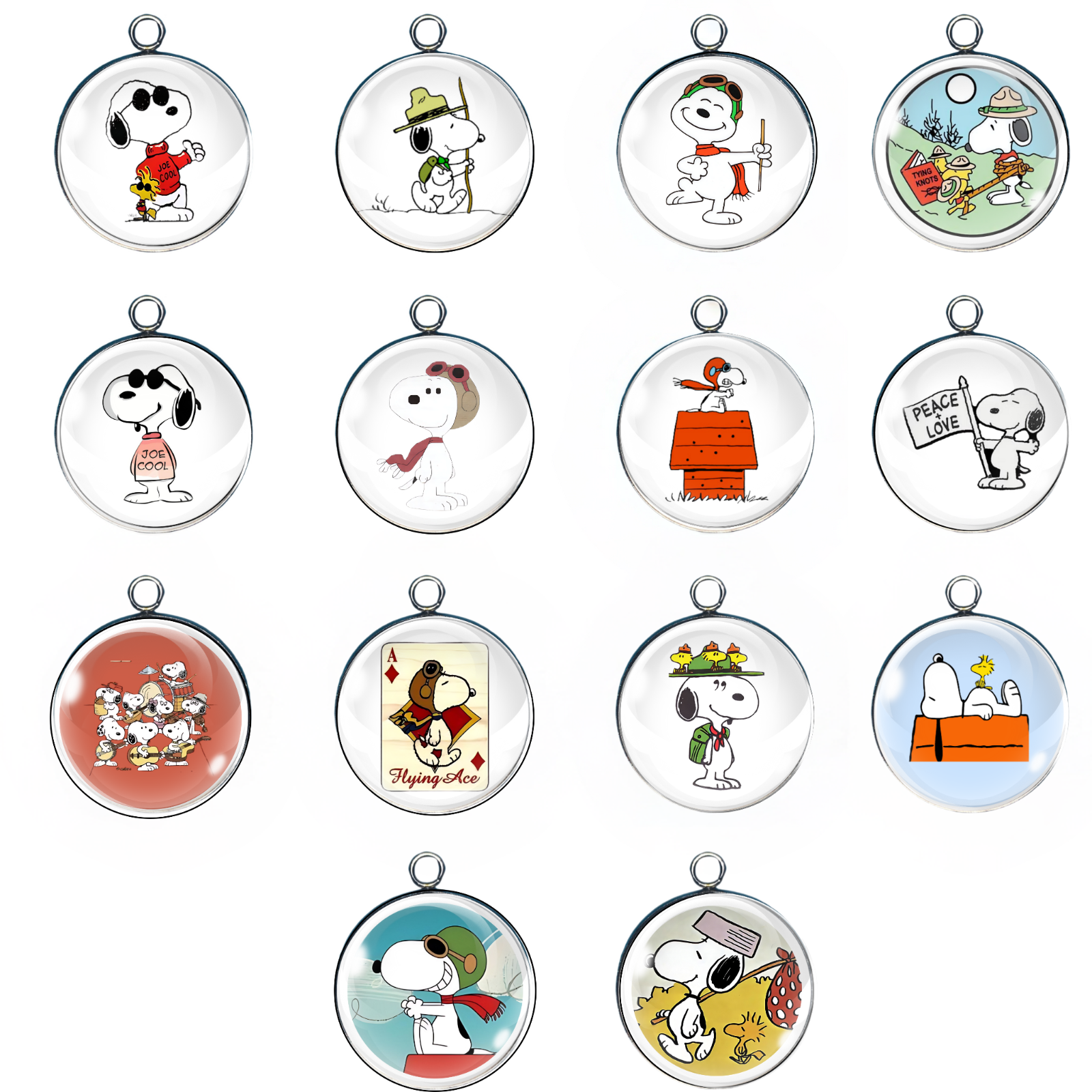 Snoopy Glass Cabochon Charms