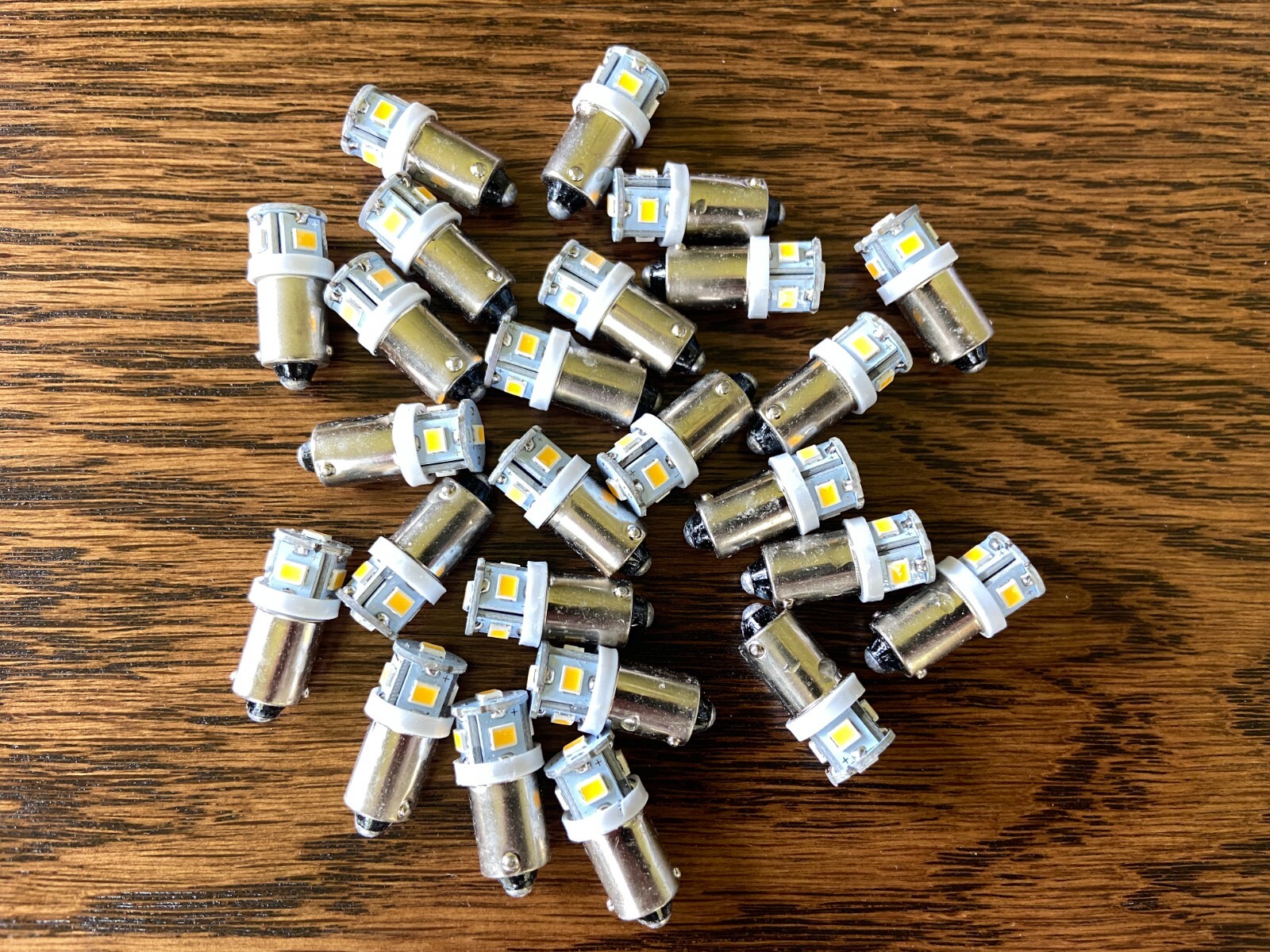 25 New Warm White Bayonet LED Lamp Light Bulbs 6v 6.3v 8v replace #47 #44 #1847