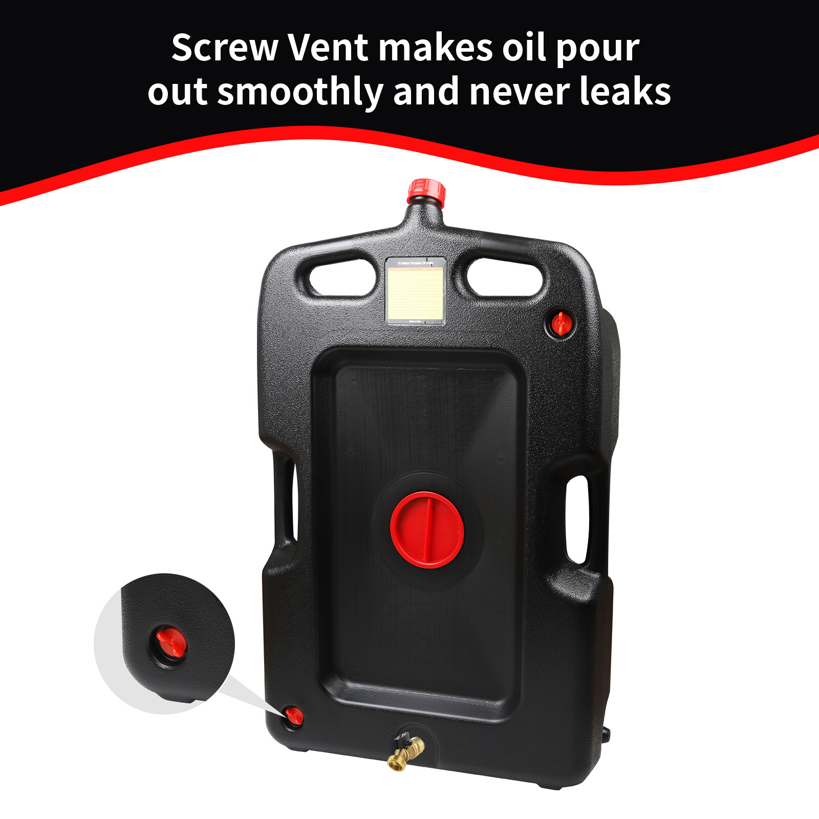 Aain AA075 15 Gallon Oil Drain Pan - 58 Quart Large Opening with Seal Cap