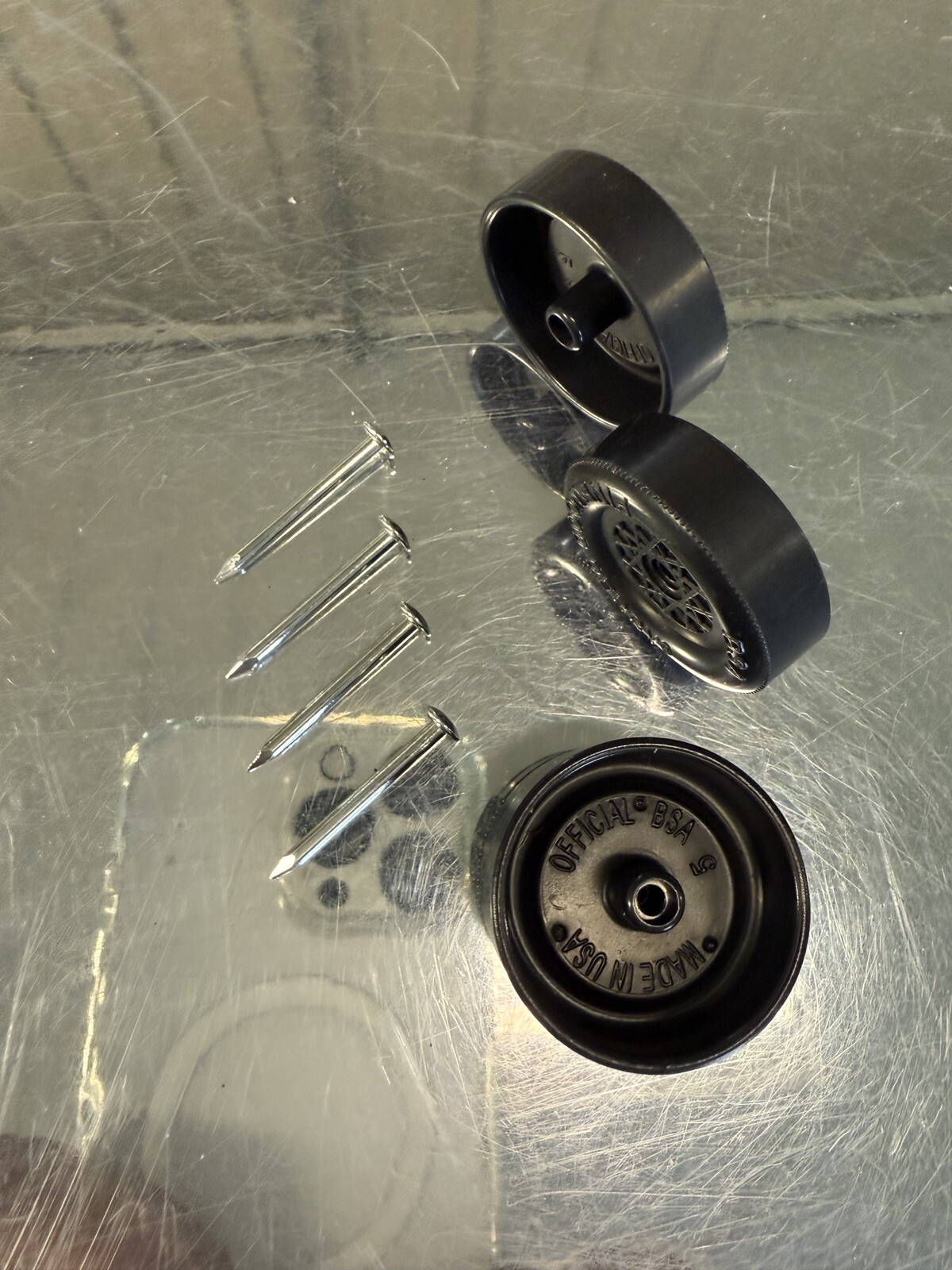 🏁 Dominant Lathed Pinewood Derby Wheels & Polished Axles Race Ready SLT