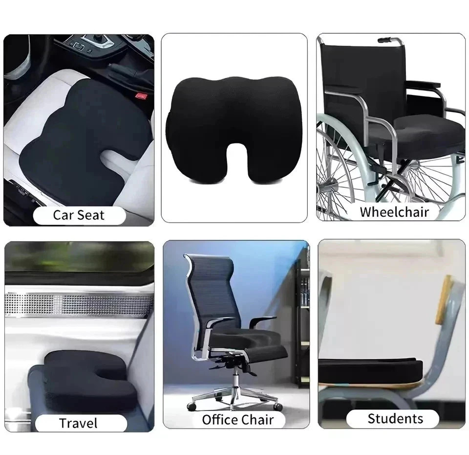 Memory Foam Seat Cushion Office Chair Car Seat Pad Coccyx Tailbone Pain Relief