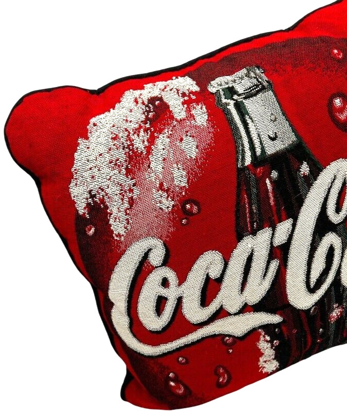 VTG Coca-Cola Coke Bottle Bubbles Tapestry 15 inch Throw Pillow