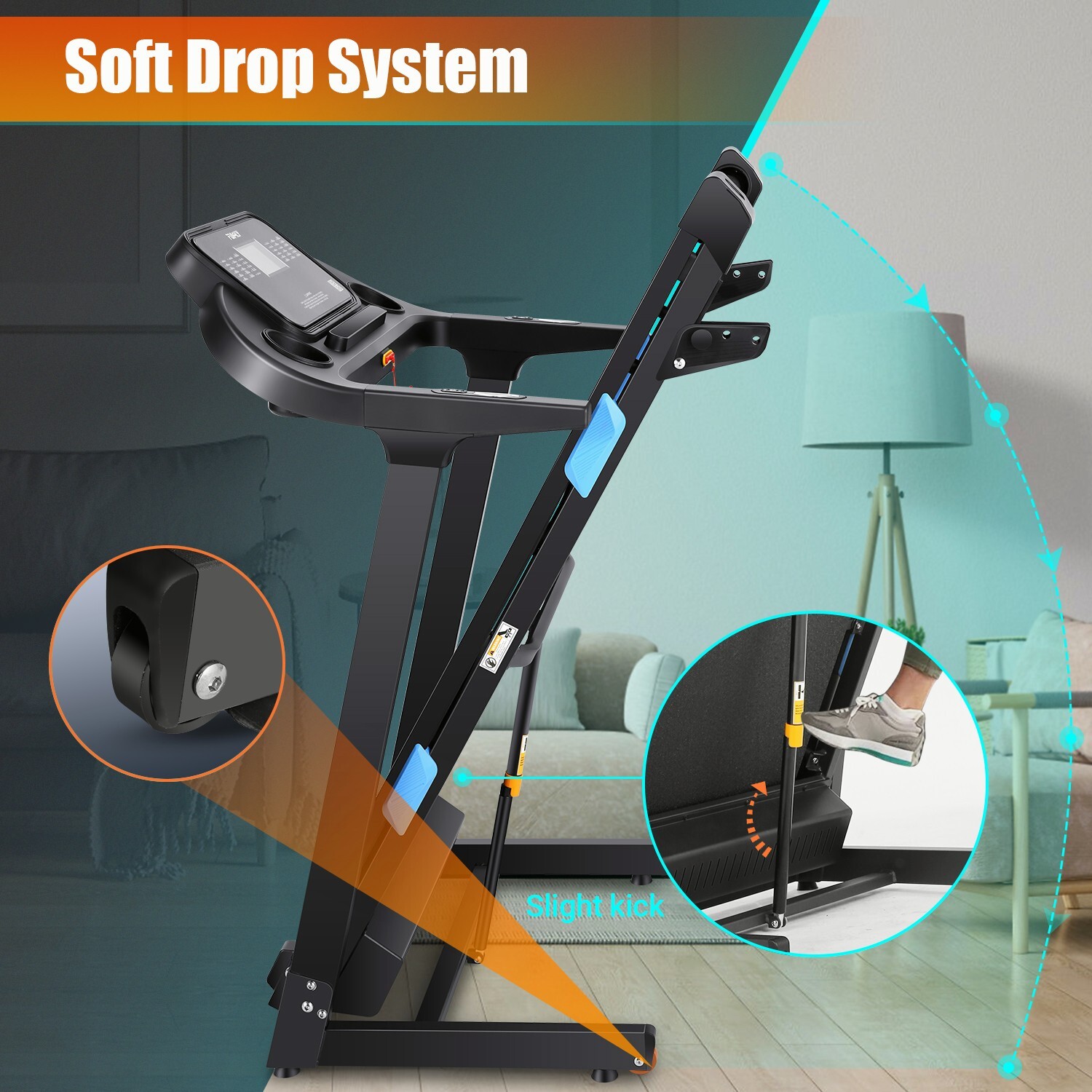 3.25HP Folding Treadmill Walking Running Machine with Incline 36 Preset Programs