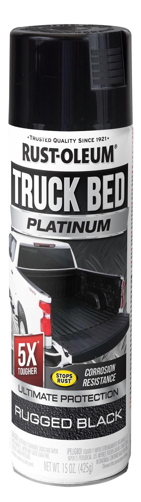 Rust-Oleum Automotive Platinum Truck Bed Coating, Black, 15 Oz Spray - 382630