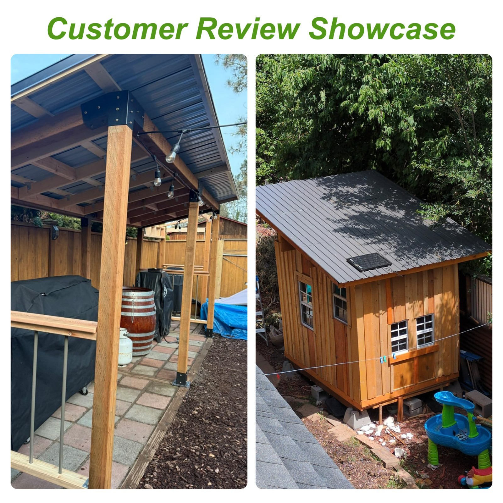 116FT Galvanized Roofing Panel w/Steel Screw for Pergola,Gazebo,Shed(20Pcs,Grey)