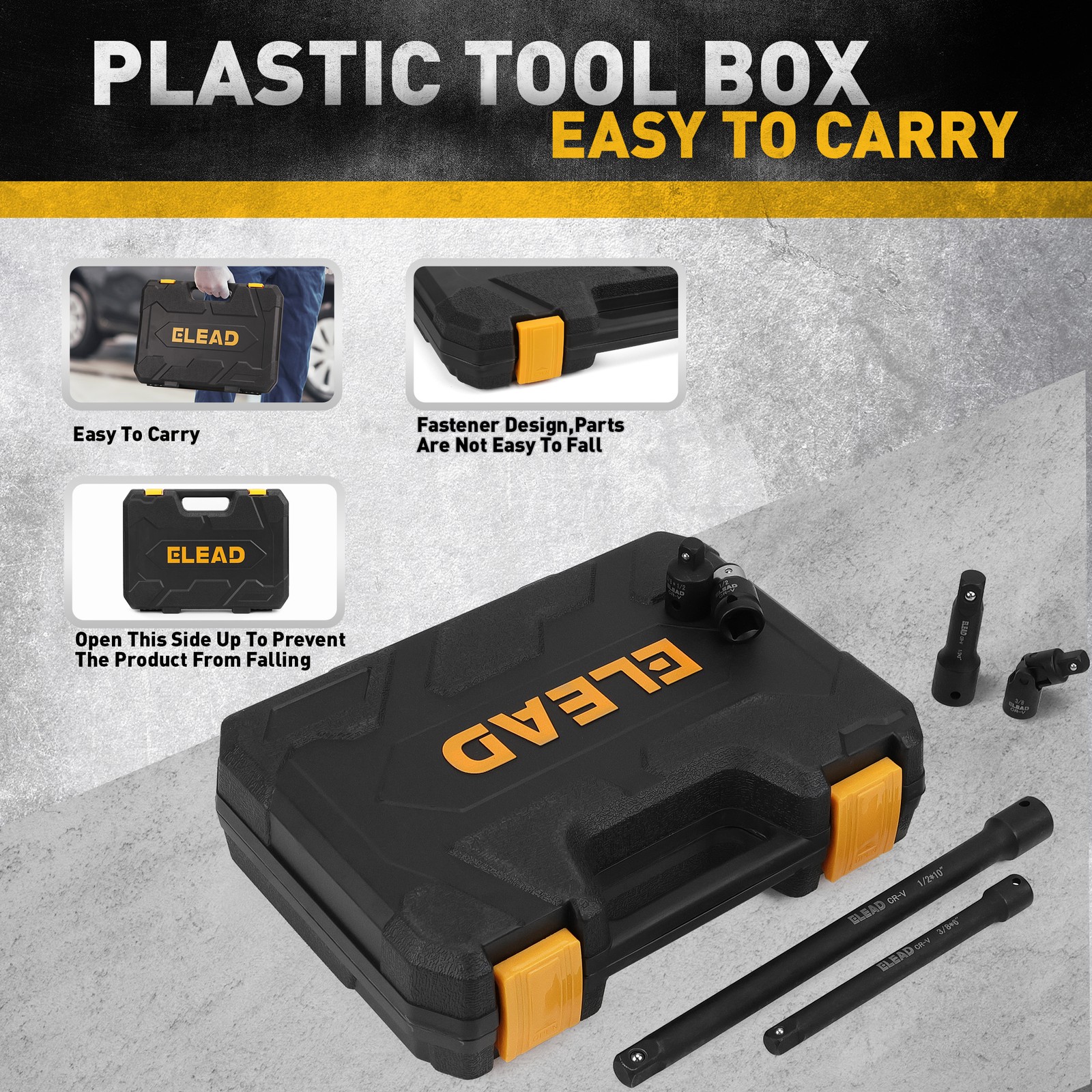 18PCS Impact Socket Extension Set 1/4" 3/8" 1/2" Drive Adapter Swivel Joints