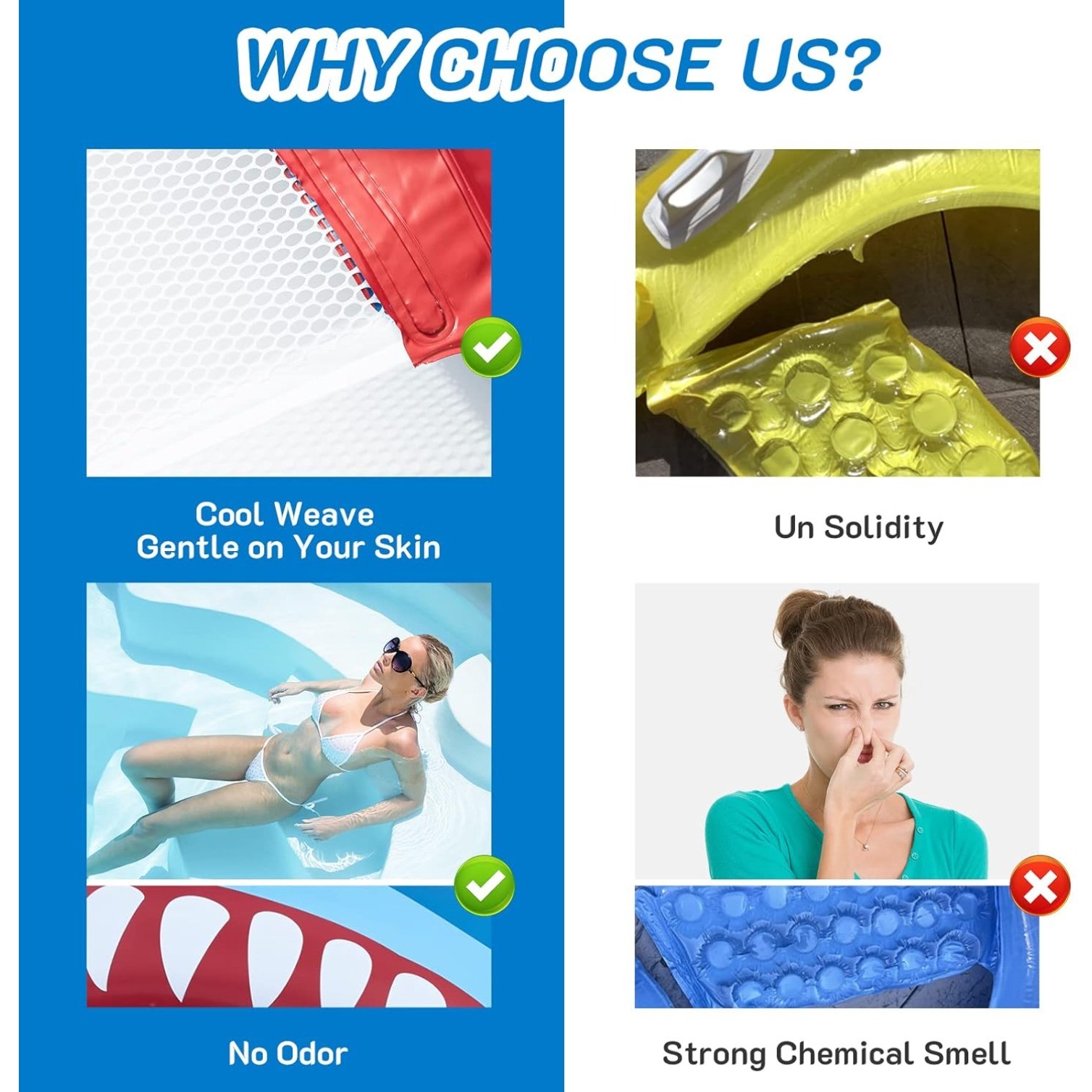 2 Pack Pool Floats Adult Size, Pool Lounger with Cup Holder, Inflatable Floats