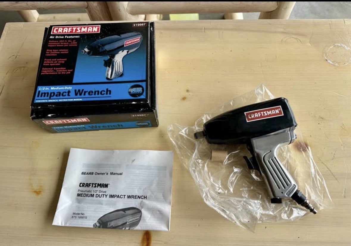 Craftsman 1/2 Inch Air Impact Wrench 350 Ft Lbs  Mint Condition