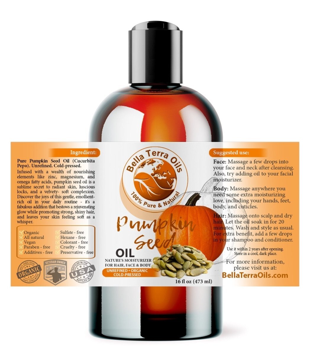 Pumpkin Seed Oil: Cold-Pressed, Natural, Perfect for Skin, Hair, Wellness