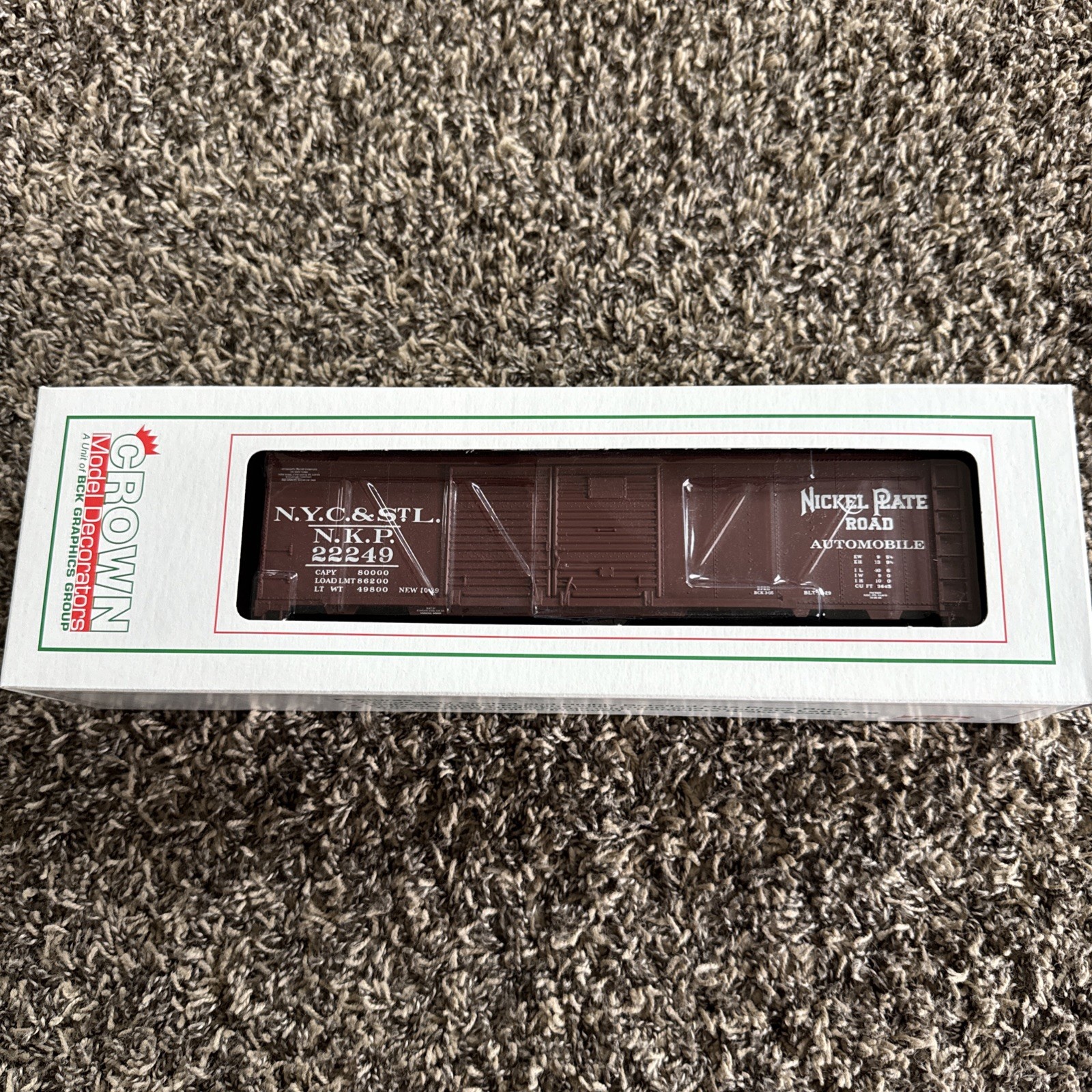 Crown Model Decorator-Ltd Nickel Plate Road (NKP) boxcar CUSTOM RUN! O Scale.