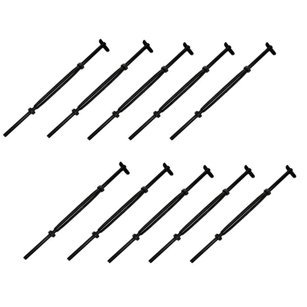 10 Pc 3/16" Black Oxide T316 SS Hand Swage Drop Pin Stud Turnbuckle Cable Rail