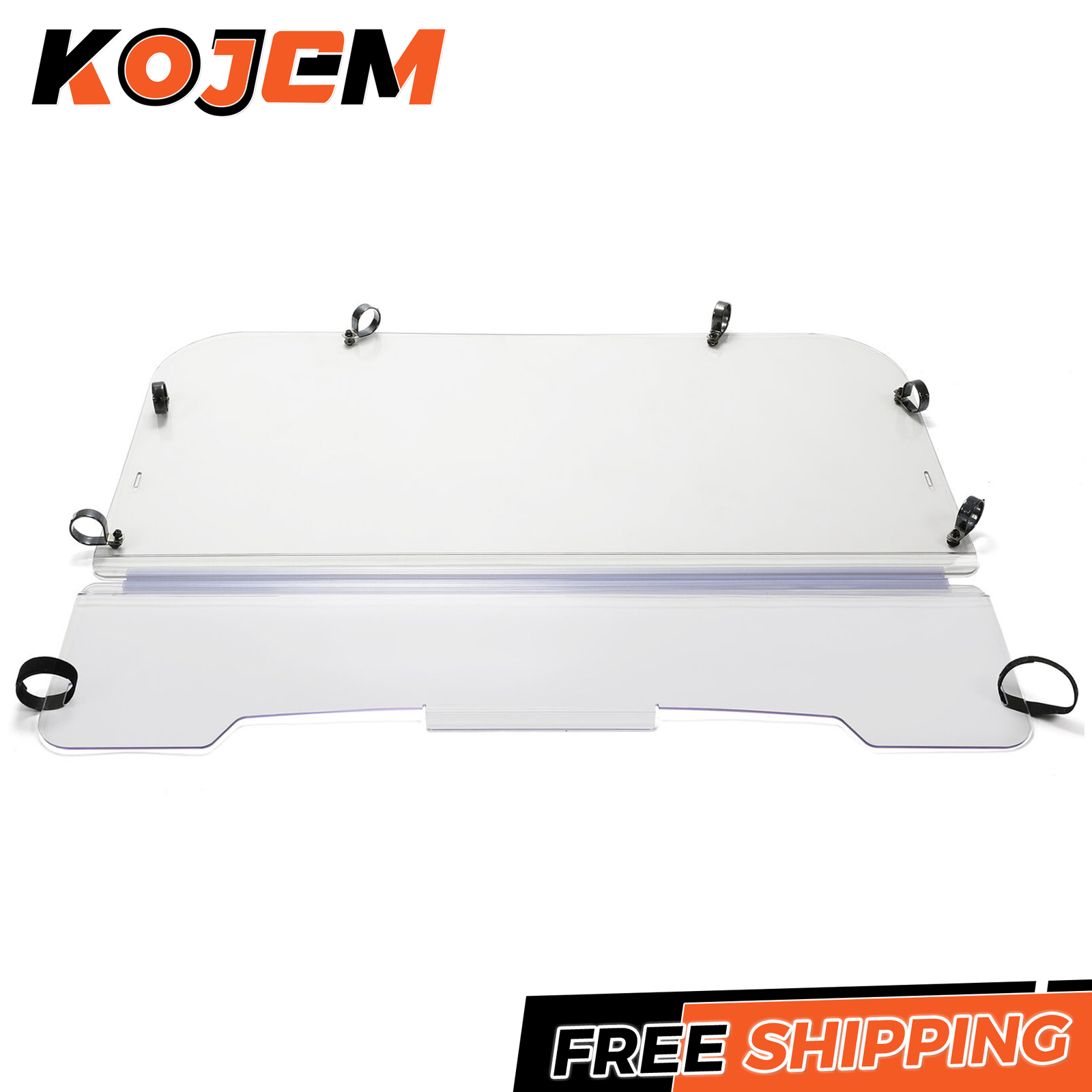 KOJEM For 2001-08 Kawasaki Mule 3000 & 3010 Front Folding Windshield 1/4 THICK