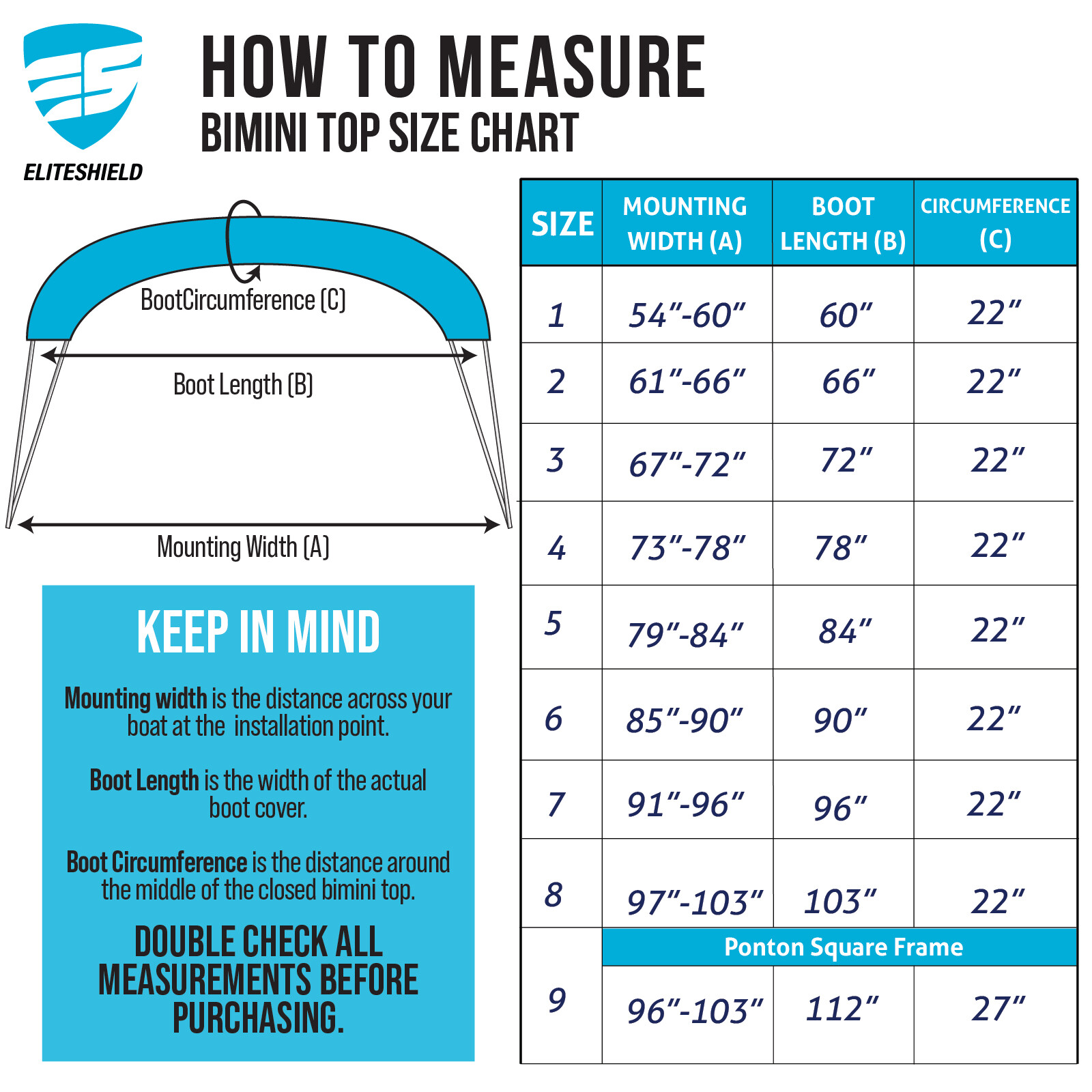 Bimini Top Boot Cover Storage Suitable for 3 - 4 Bows Tops waterproof heavy duty
