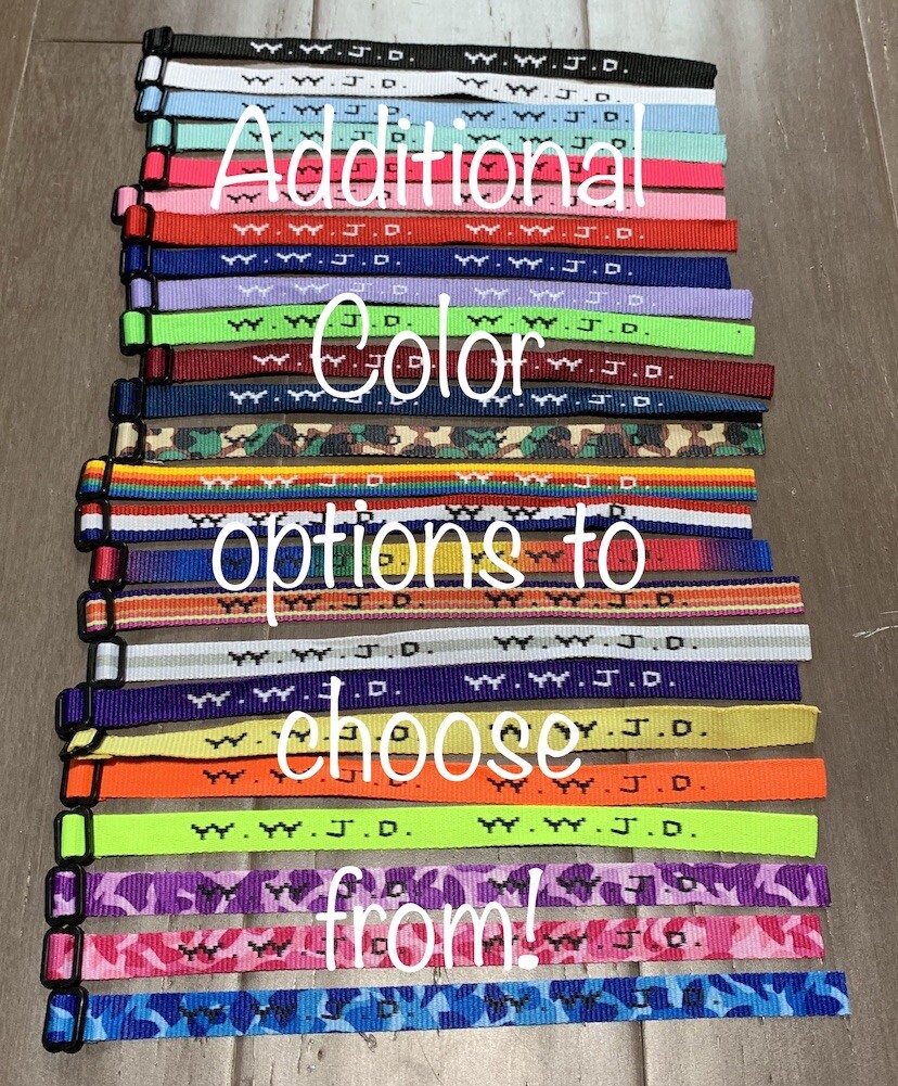 2 BLACK - WWJD Wristbands *NEW* W.W.J.D. Embroidered Bracelets Jesus