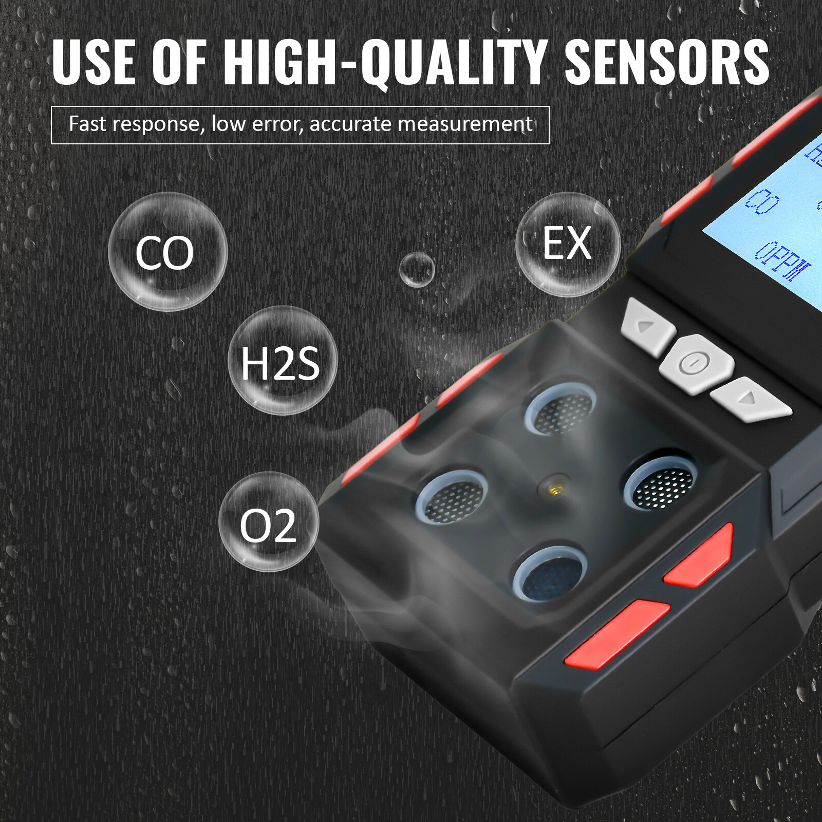 Portable Gas Detector Gas Clip 4-Gas Monitor Meter Tester Analyzer Rechargeable