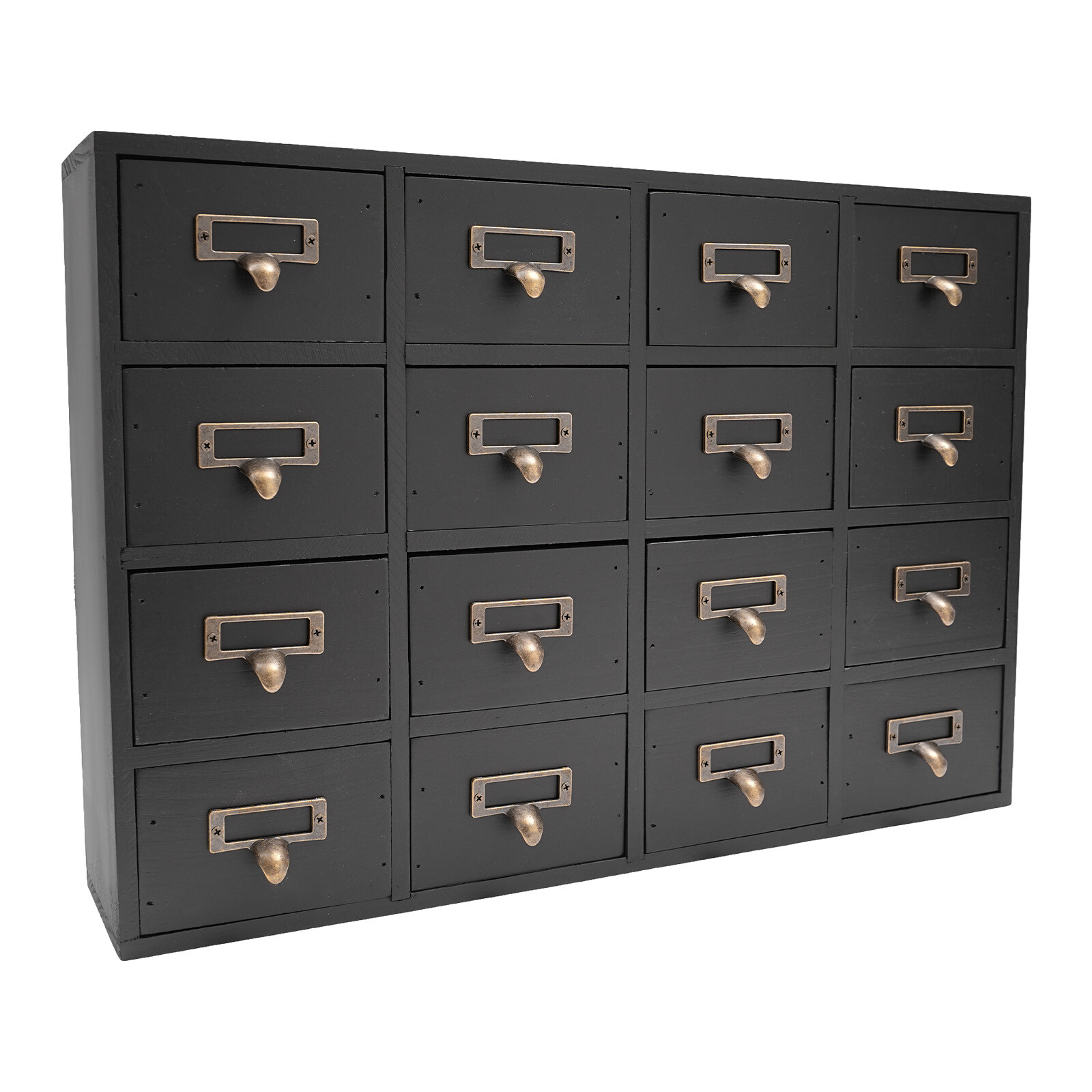 16 Drawers Vintage Tabletop Library Card Catalog Cabinet Apothecary Storage Box