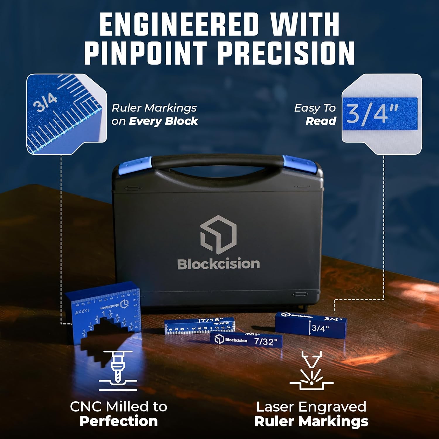 Blockcision Setup Blocks Woodworking Tools - 16 PCS Height Gauge Block Set