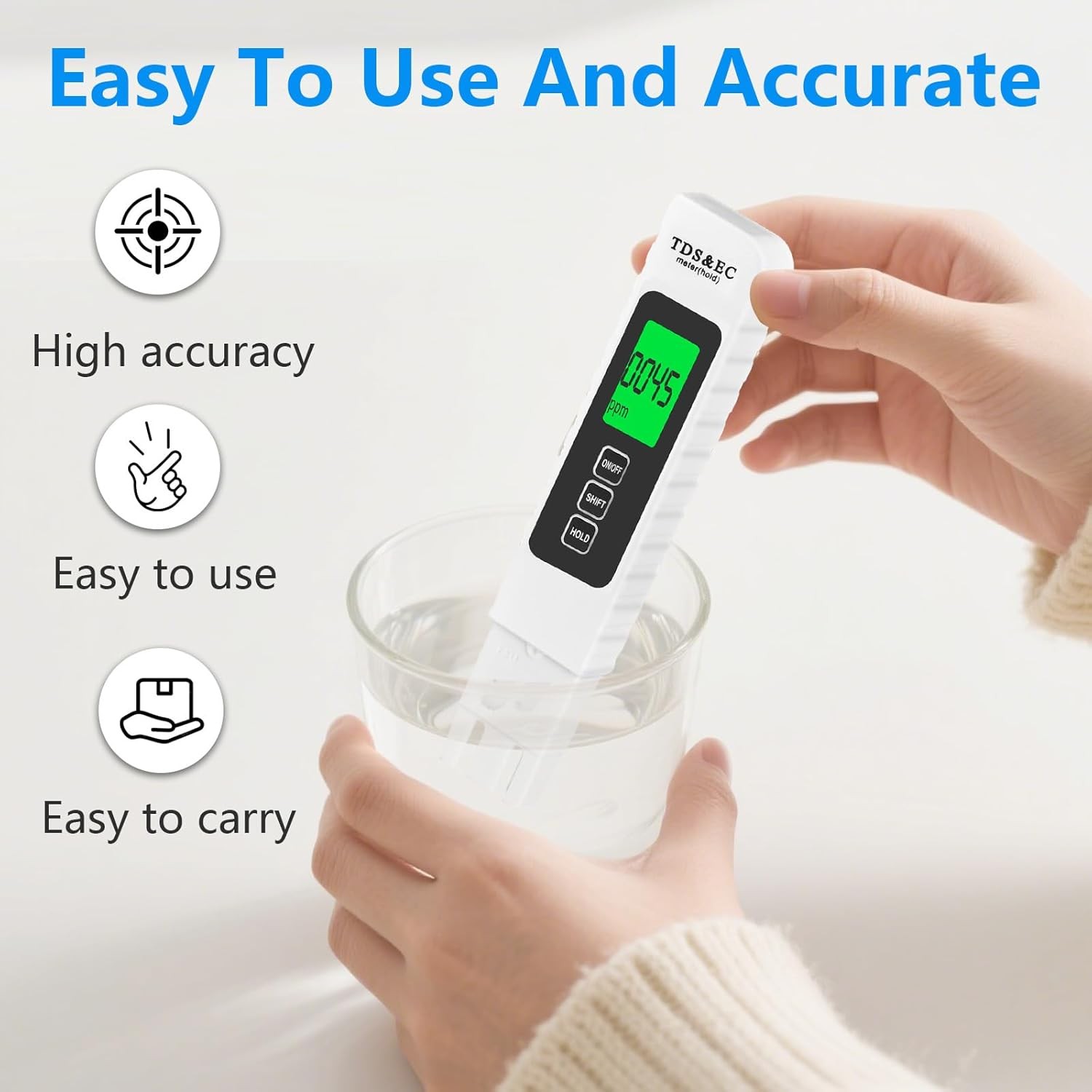 4 in 1 TDS Meter Digital Water Tester - Accurate and Reliable EC &...