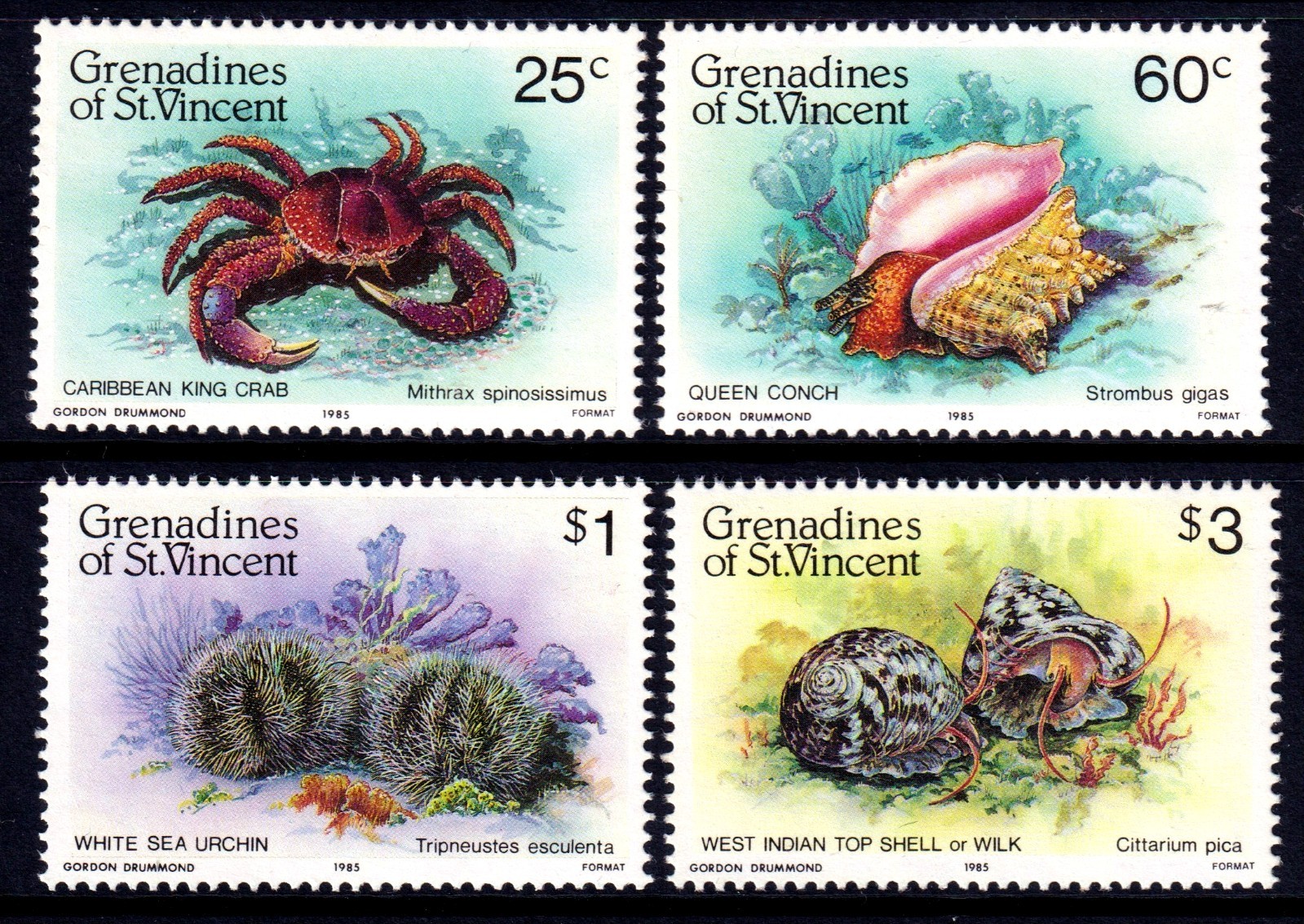 St. Vincent Grenadines 1985 Shellfish Complete Mint MNH Set SC 472-475
