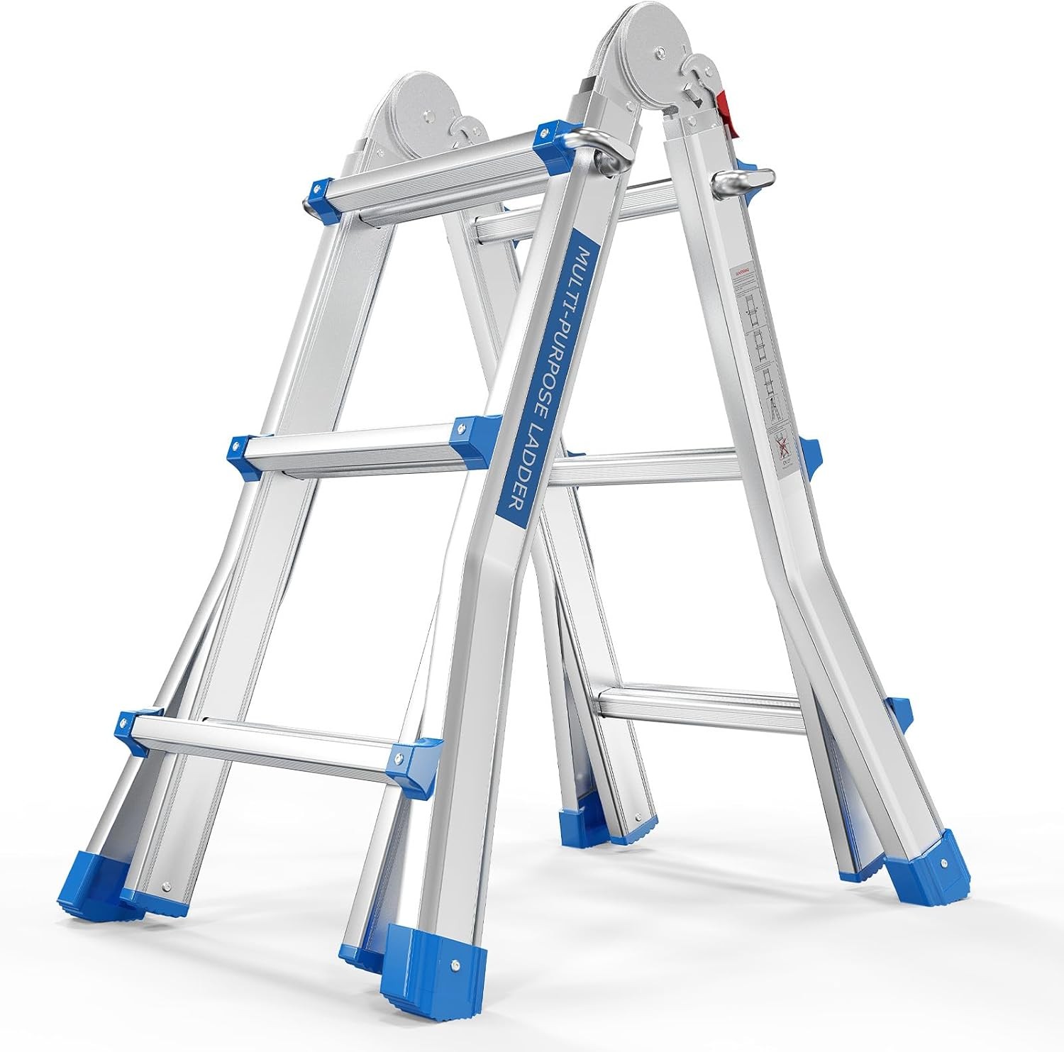 A Frame 3 Step Ladder Telescoping Ladder, 13 ft Reach Height Muti Position