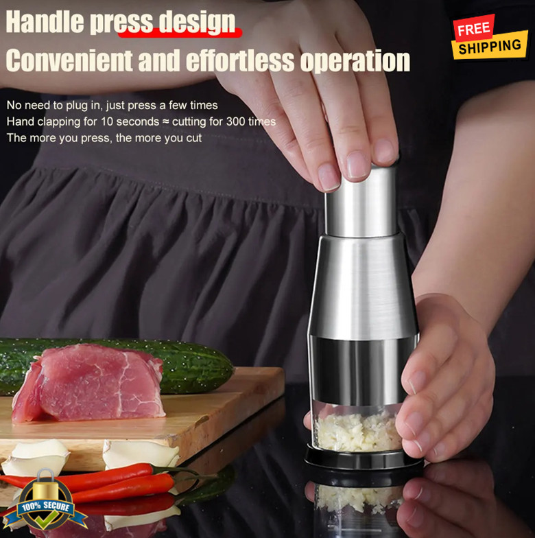 1 pc Manual Garlic Chopper Handheld Crusher Slicer Kitchen Vegetable Tool