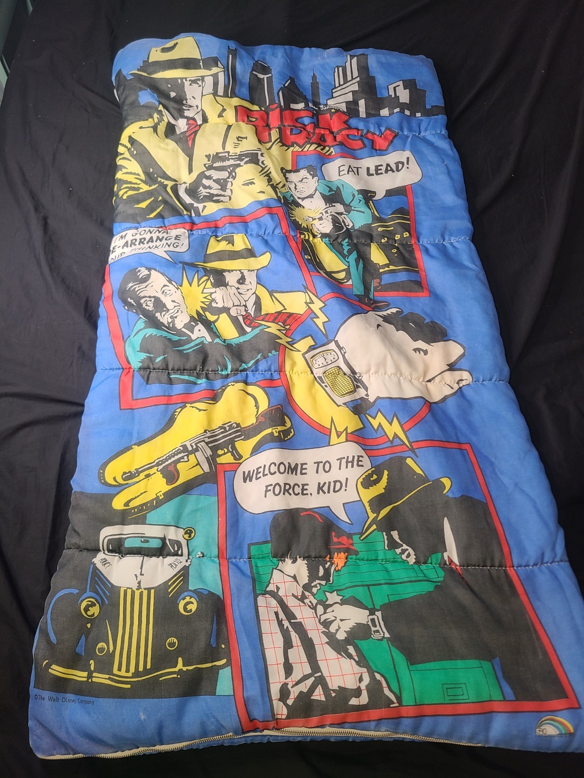 Vintage Disney 90's Made In USA Dick Tracy Movie Youth Kids Sleeping Bag 55x29