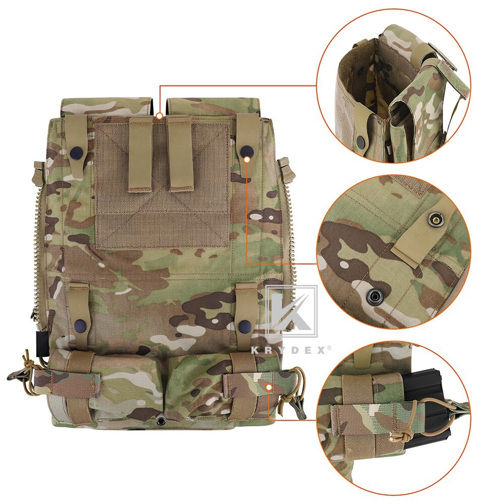 KRYDEX Tactical V2.0 Zip-on Panel Combat Zip Pack for CPC / JPC2.0 Vest MC Camo