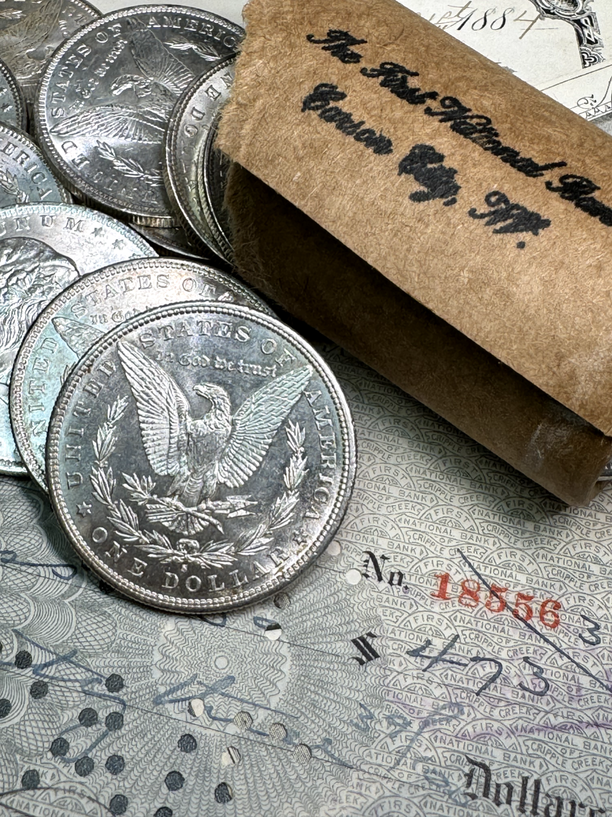 1878-1904 GEM BU Morgan Silver Dollar From OBW Roll Estate Hoard - S,O,CC & P