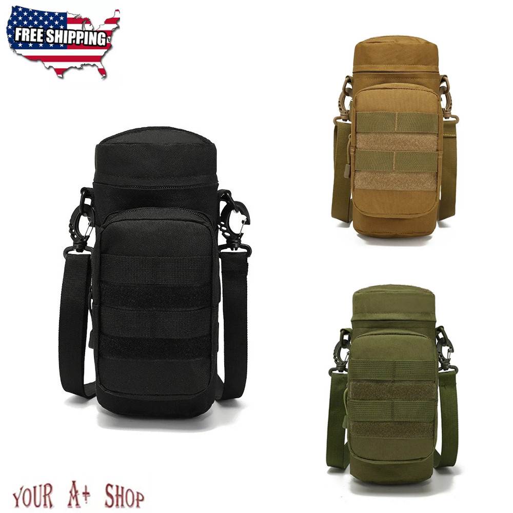 Tactical Molle Water Bottle Bag Military Outdoor Hiking Belt Holder Kettle Pouch