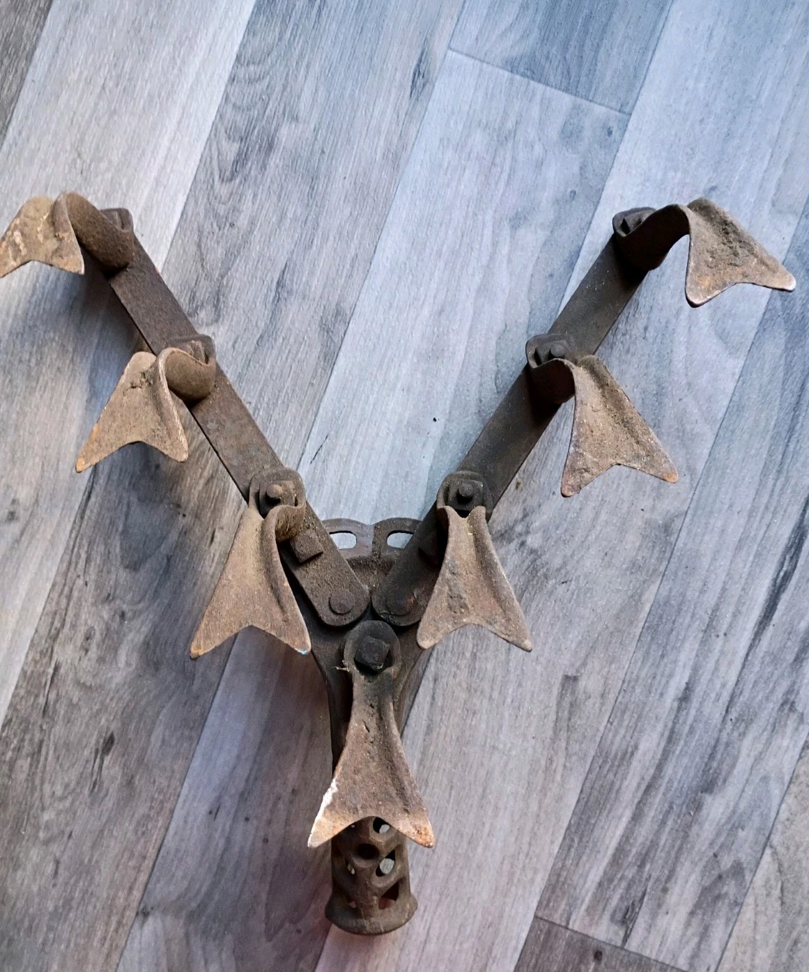 7 Tine Farm Cultivator Rake Adjustable Garden Hand Tiller Heavy Duty Vintage