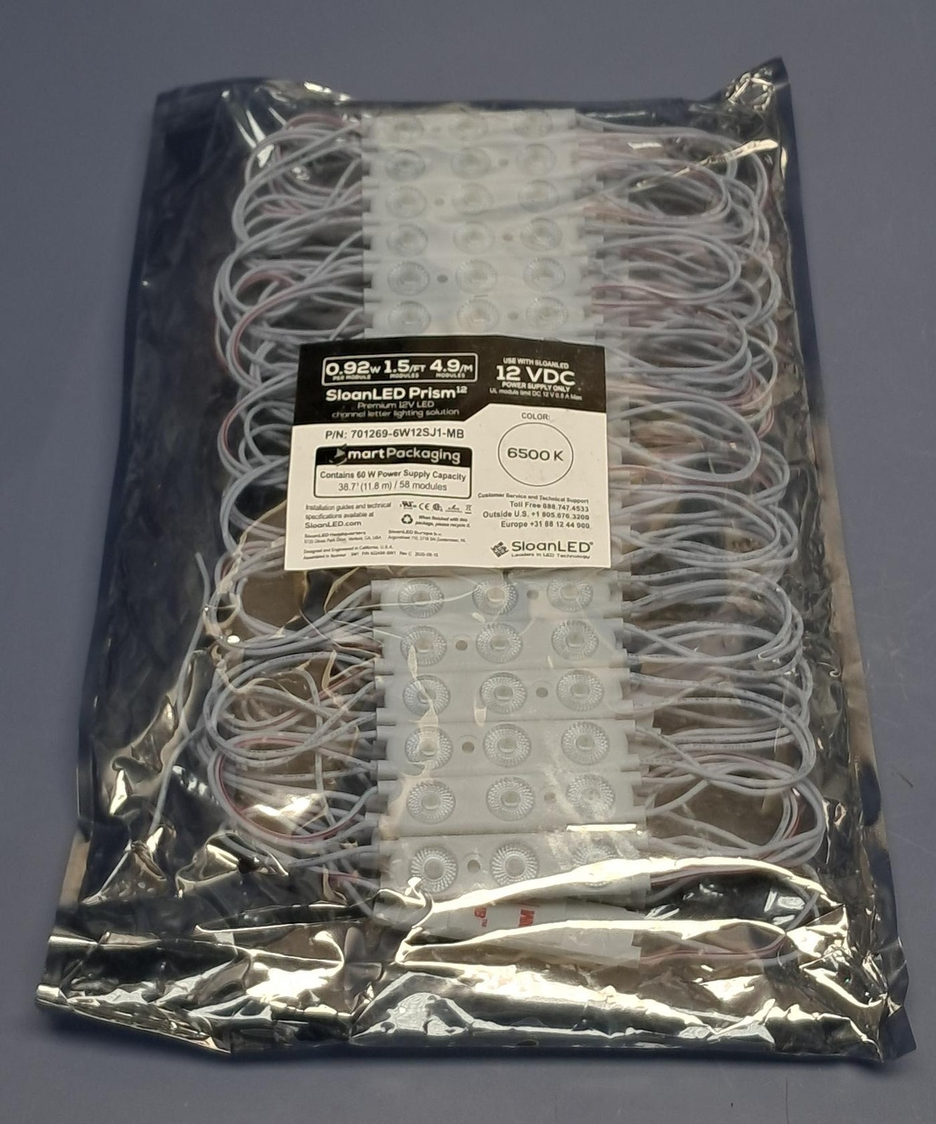 SloanLED Prism 12V 6500K White Channel Letter 58 Modules 701269-6W12SJ1-MB