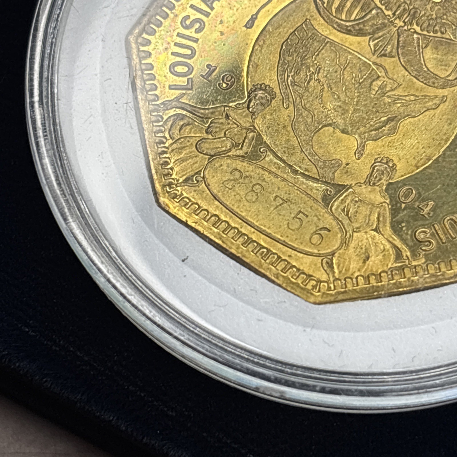 1904 Proof Like HK-306 So Called Dollar Louisiana Purchase Expo Octagonal Brass