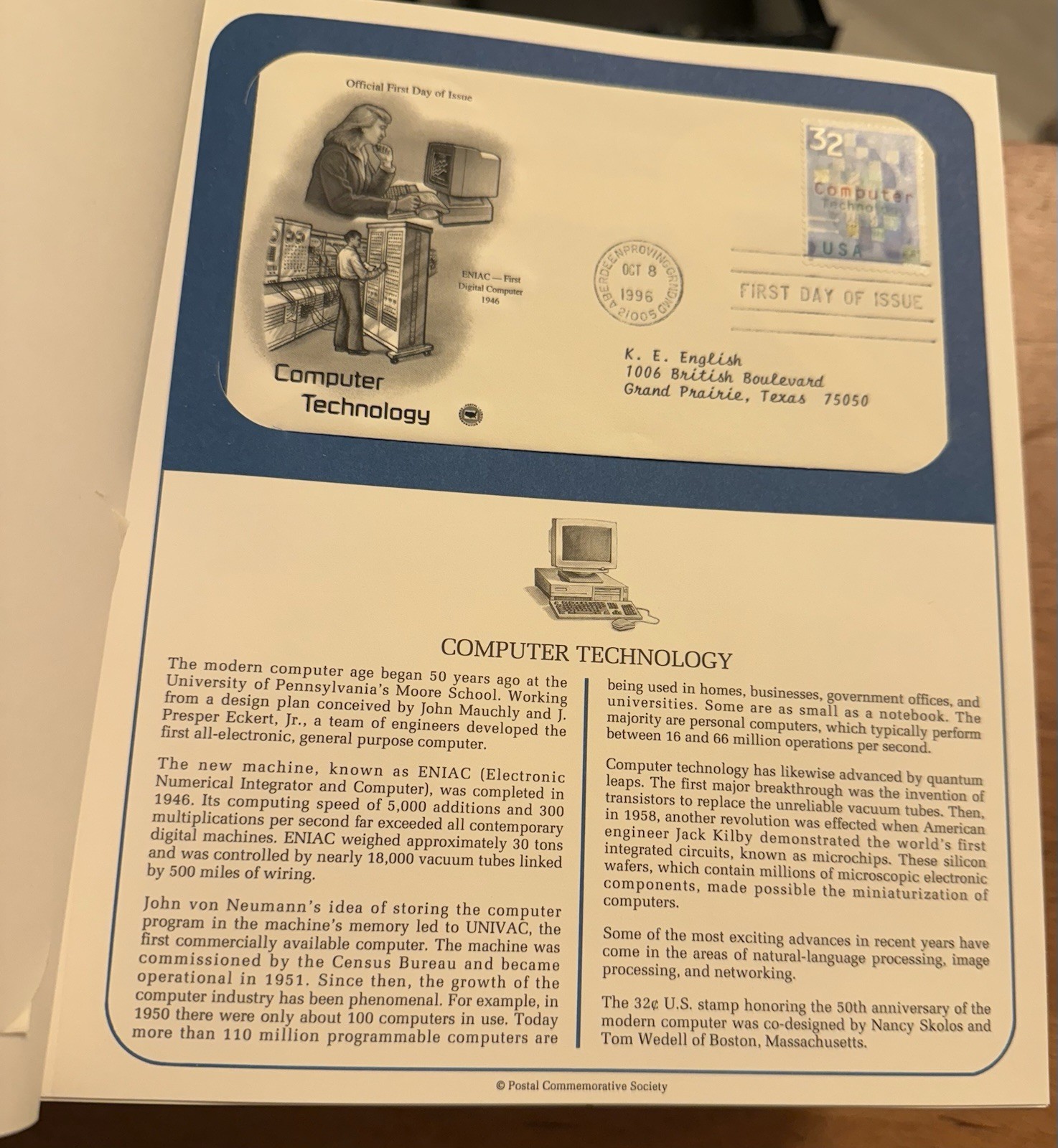 Postal Commemorative Society Binder U.S. First Day Covers 1993-1996 212 Covers