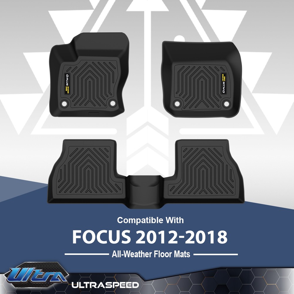 TPE Floor Mats Liners 3D Molded Fit For 2012-2018 Ford Focus All Weather
