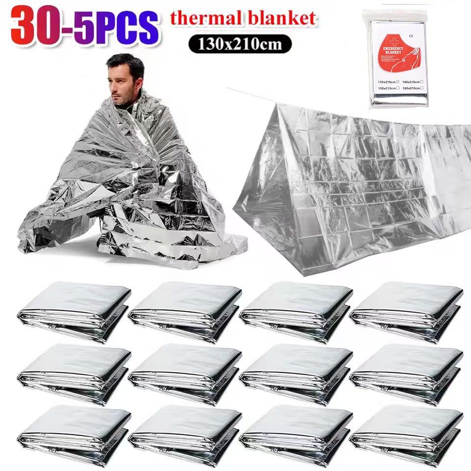 30/20/10 PACK  Extra Large 82"x 52 Emergency Solar Mylar Blanket Survival Safety