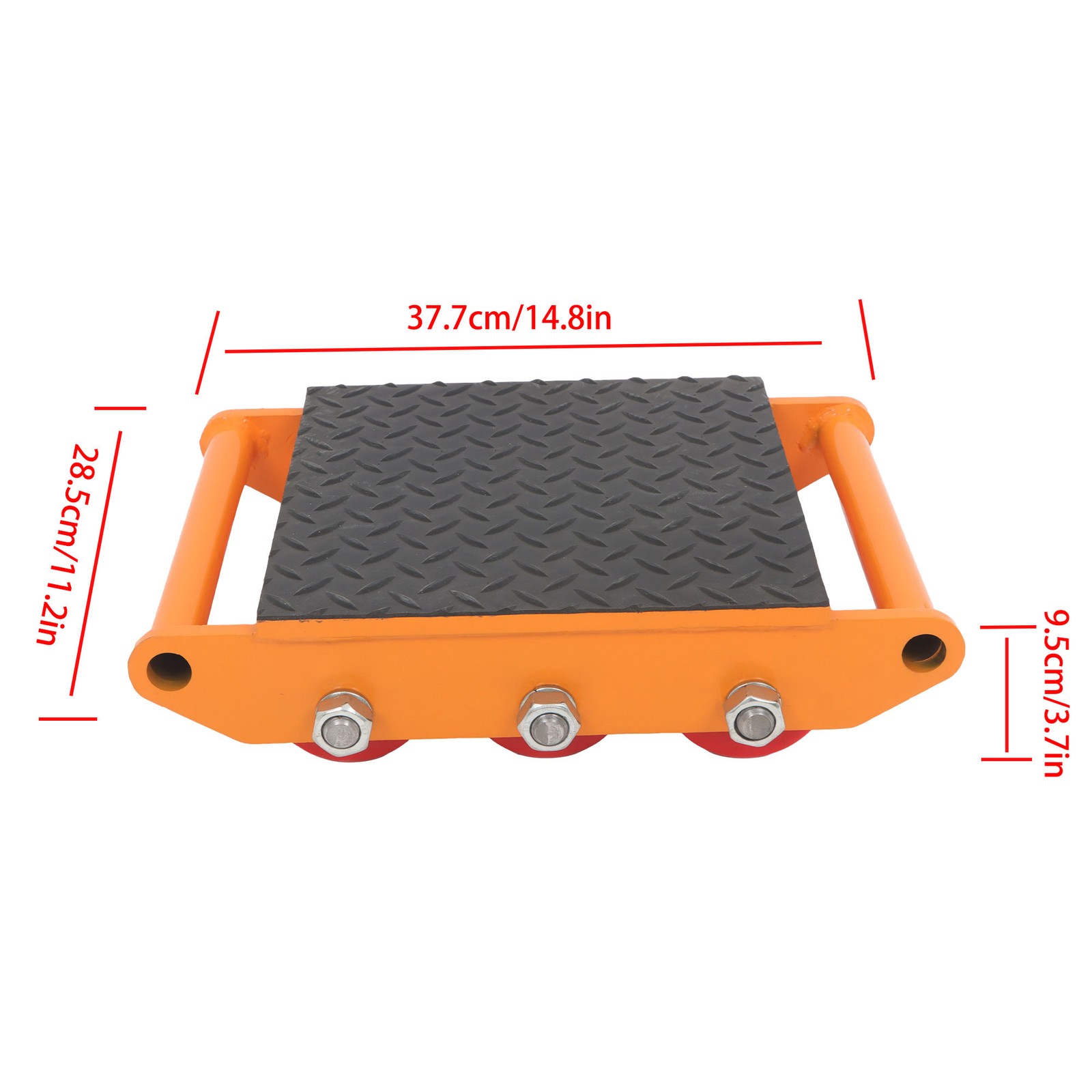 15 Ton 33069Lbs Heavy Duty Machinery Skate Dolly Mover Roller Cargo Trolley 360°