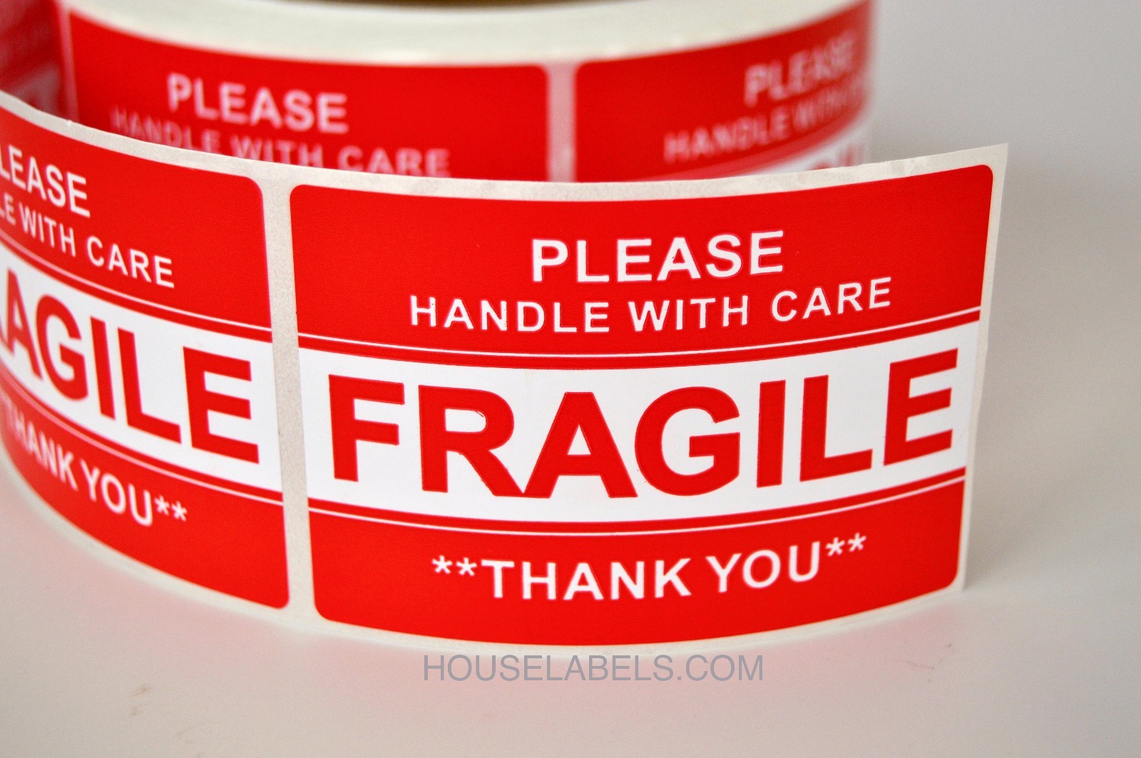 3 Rolls ; 500 Labels Per Roll 2x3 Pre-Printed FRAGILE HANDLE WITH CARE Labels