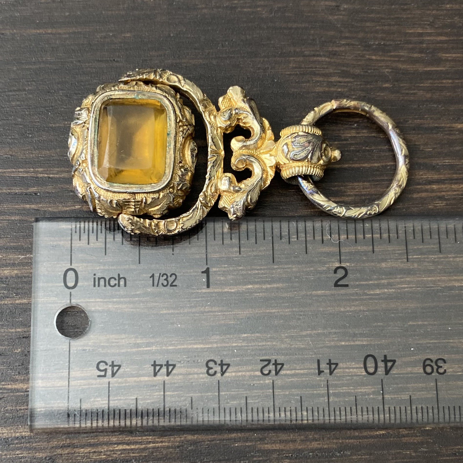 Antique Georgian or Victorian Large Double Sided Gold Tone Watch Fob