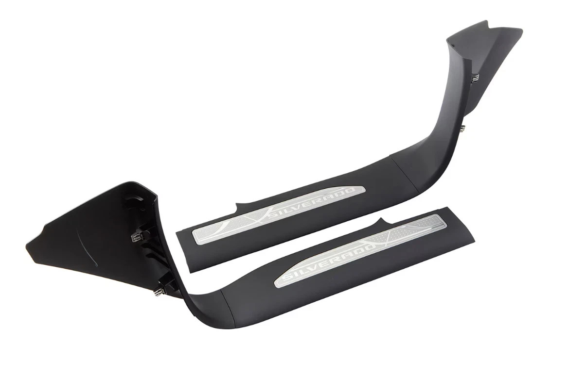 2020-2026 Chevrolet Silverado Front Door Sill Plates 84529475 Black w/ Script OE