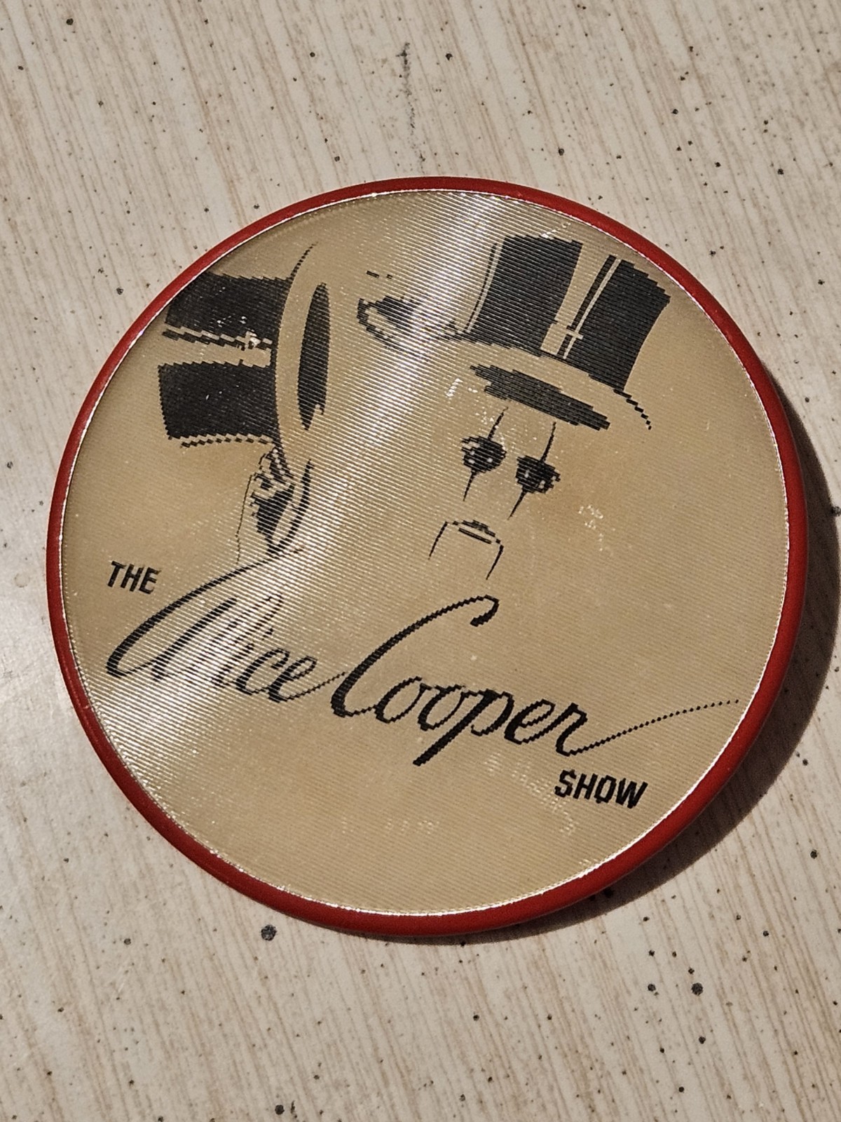 Vintage Alice Cooper Show 1975 Welcome My Nightmare Vari Vue Pin Lenticular 3"