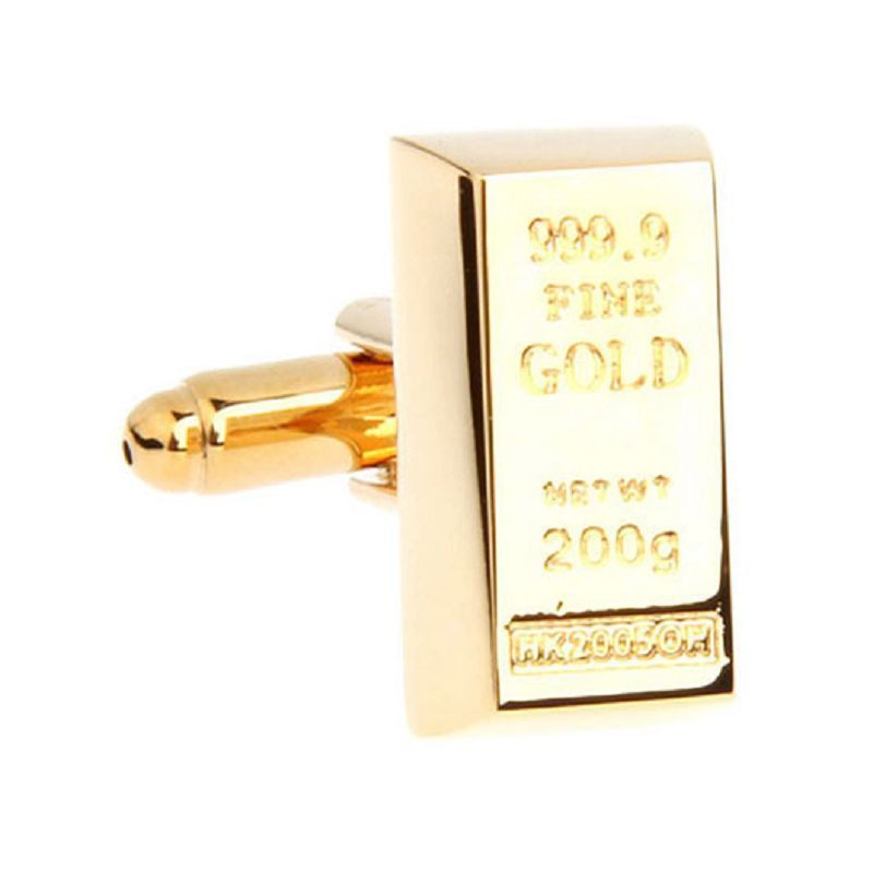 Gold Plated Gold Bar Stainless Steel Dress Shirt 1 Pair Cufflinks  USA Seller