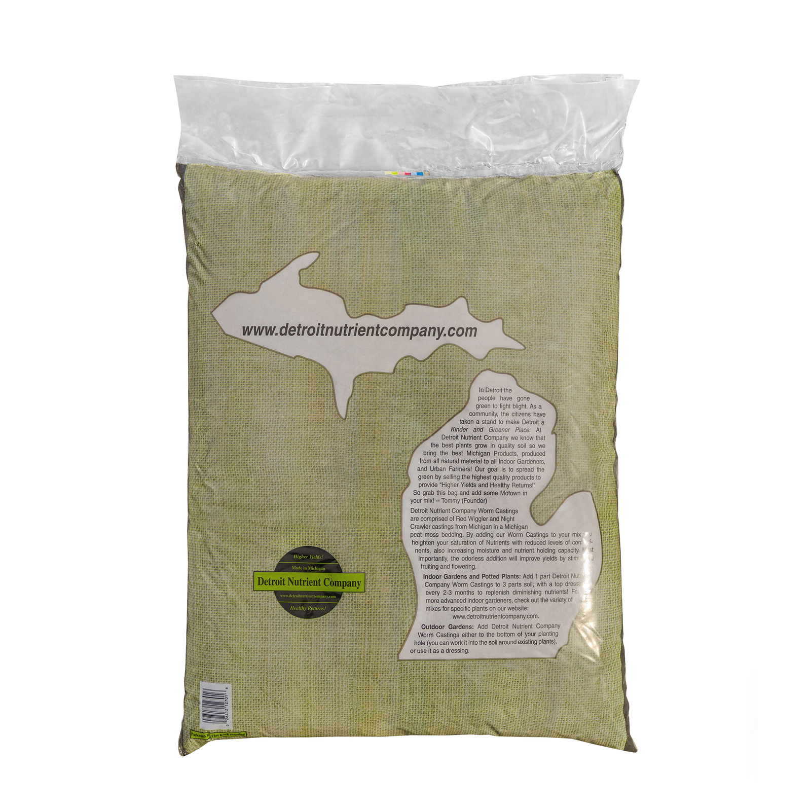 Detroit Nutrient Company All Natural Vermicompost Worm Castings, 25 Pounds