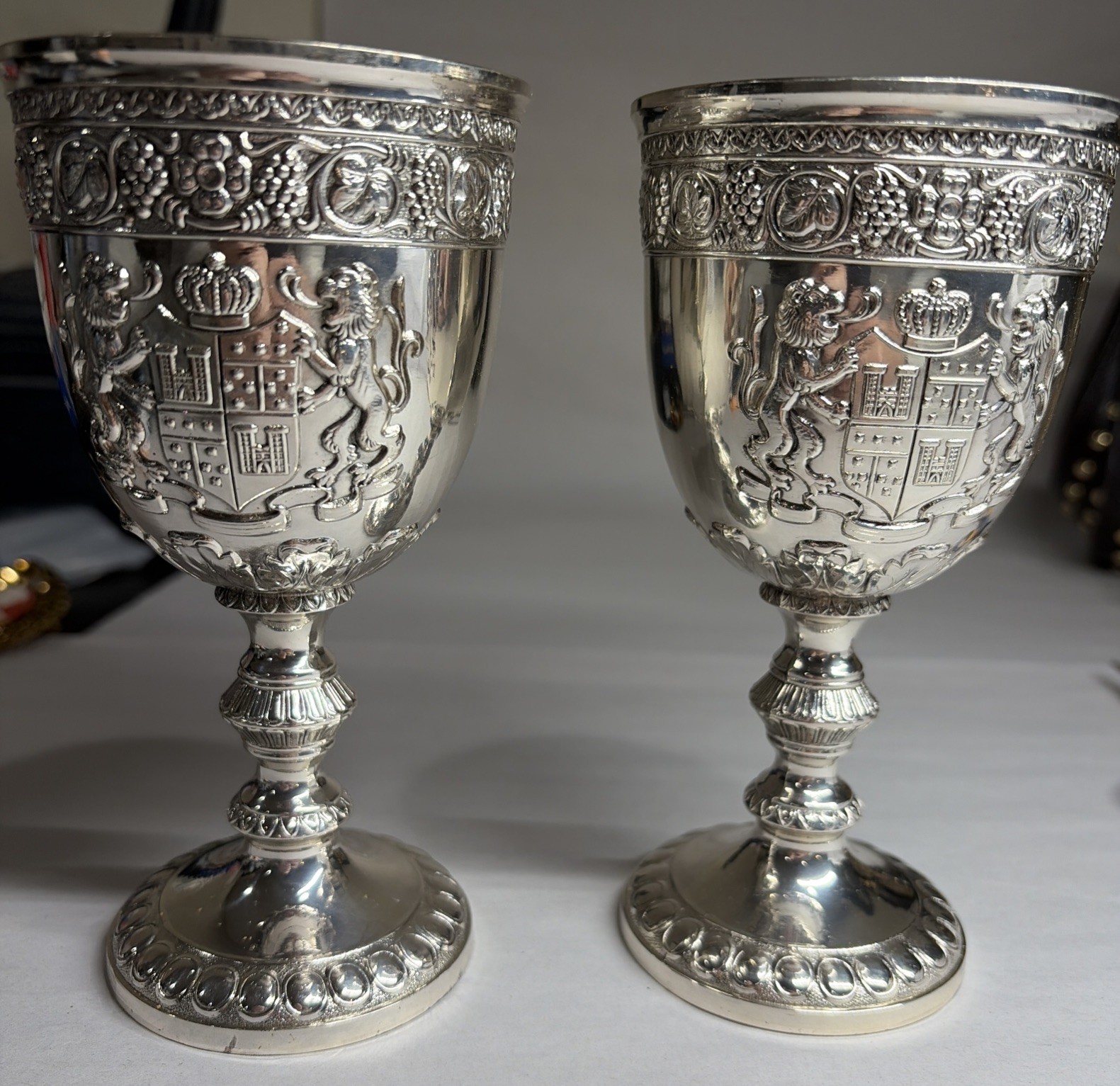 Vintage Raimond Silverplate Goblets Set of 2