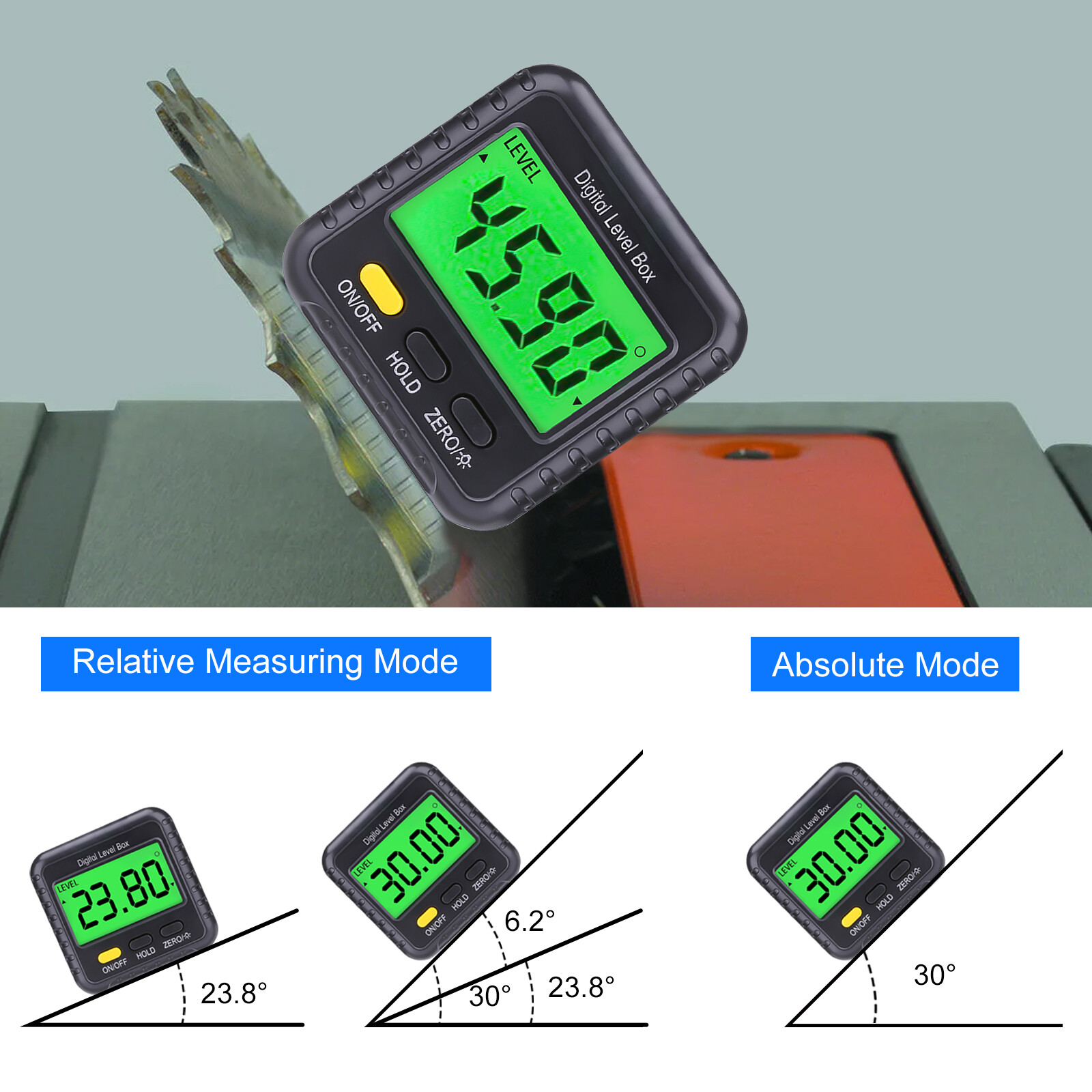 Digital Angle Finder Magnetic Protractor Level Box Inclinometer Bevel Gauge Tool