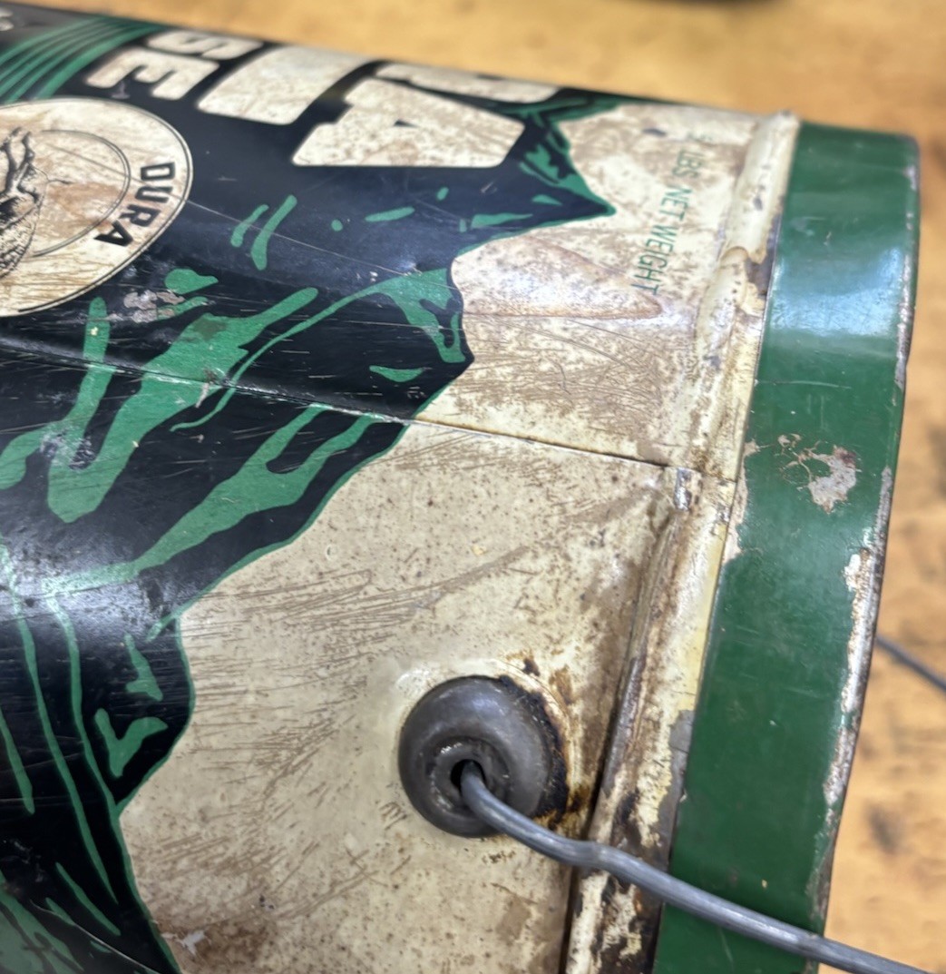 Westland Oil Company dura grease tin pail Minot North Dakota Can Vintage