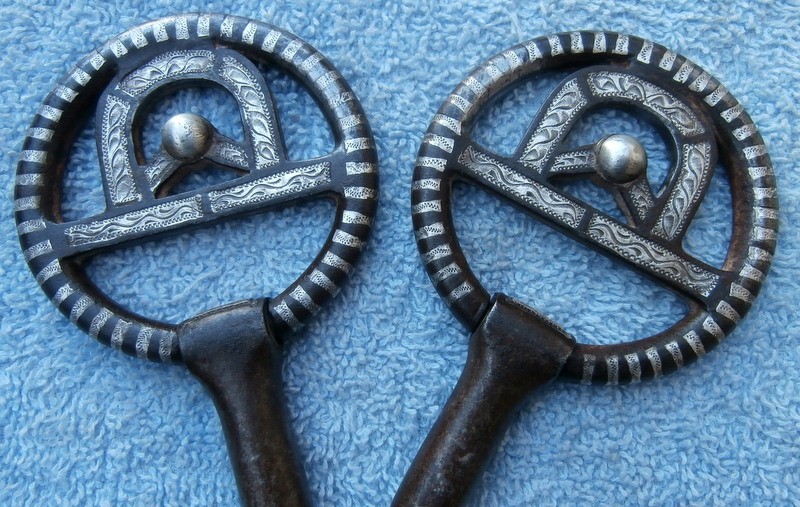 Vintage Sweet Iron Inlaid Sterling Silver Stripe Rings Horse Colt Training Bit