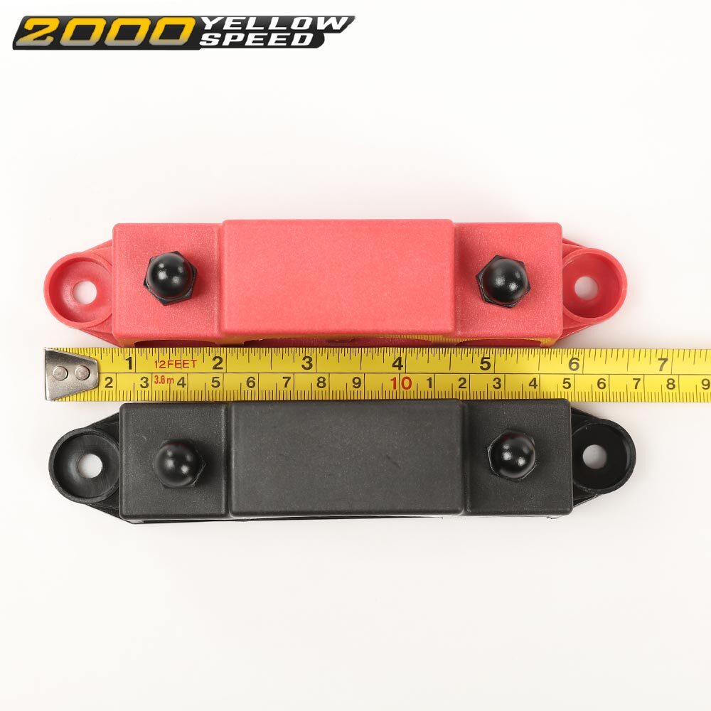 5/16" 12V 250A 4 Post Busbar Bus Bar Power Distribution Block With Cover 2Pc