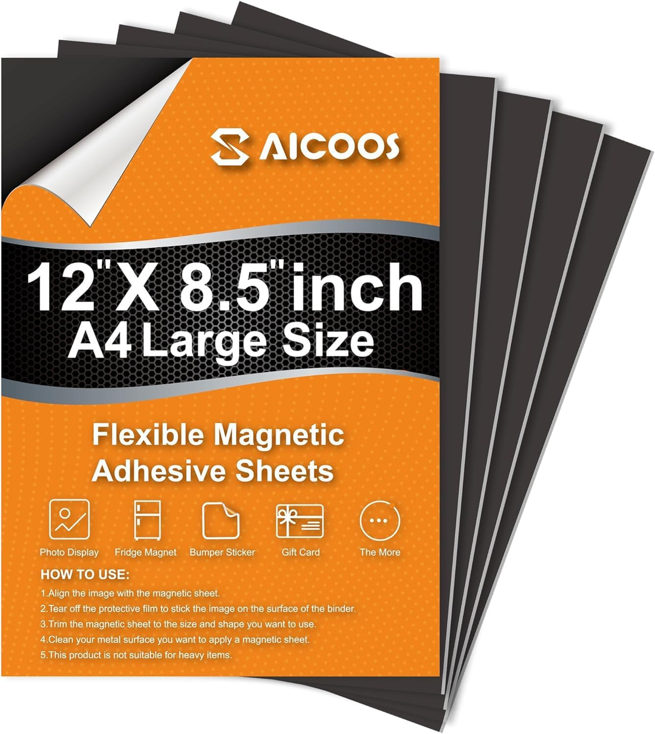 Magnetic Sheets with Adhesive Backing - Easy to Cut Magnet Sheet for Photos, Sti