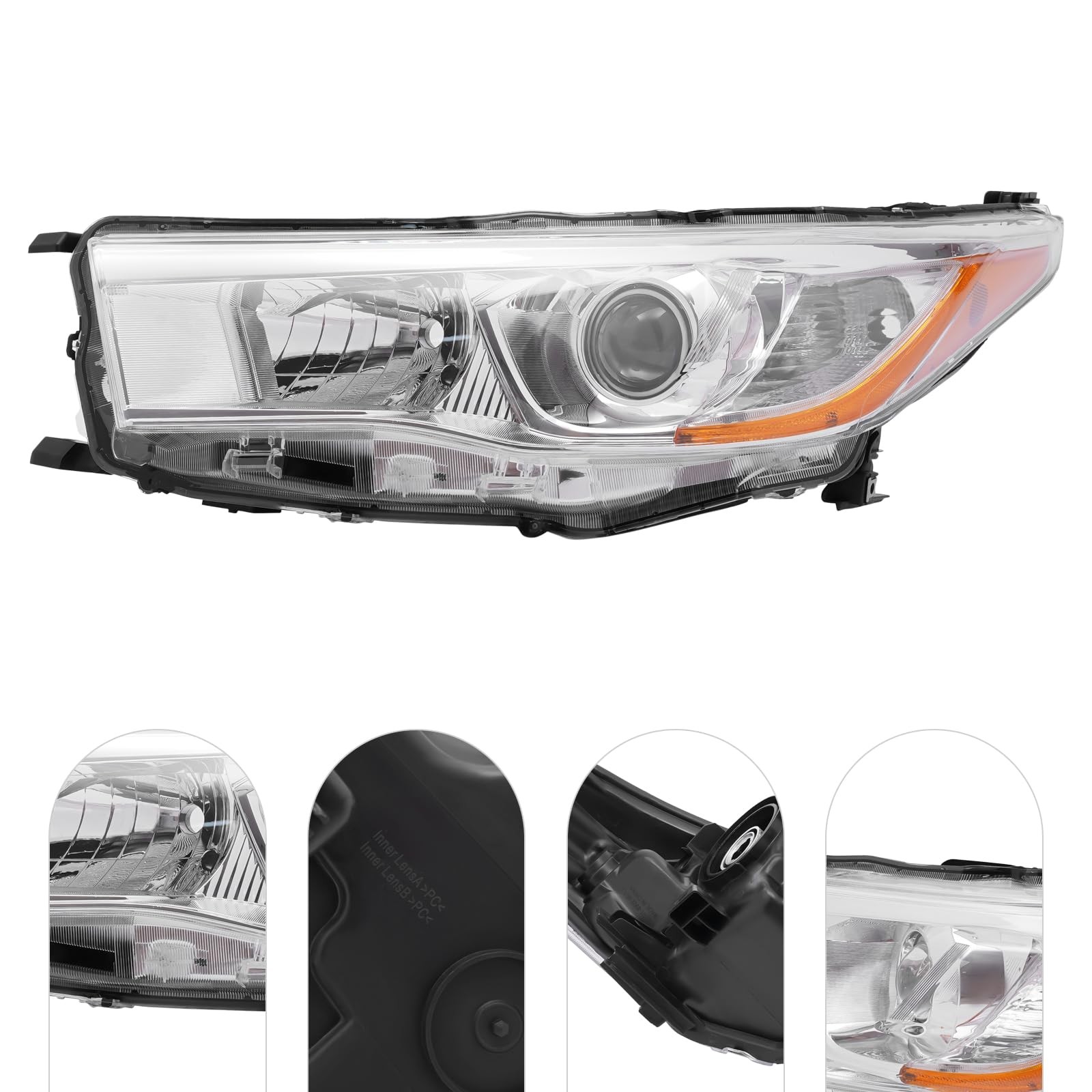 Halogen Headlight Assembly for 2014 2015 2016 Toyota Highlander Left